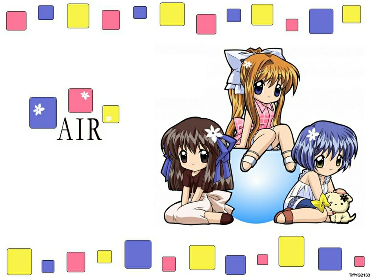 Free download wallpaper Anime, Air, Misuzu Kamio, Minagi Tohno, Kano Kirishima on your PC desktop
