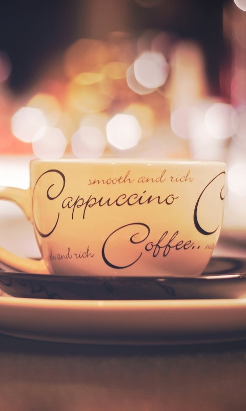 Download mobile wallpaper Food, Coffee, Cup, Bokeh for free.