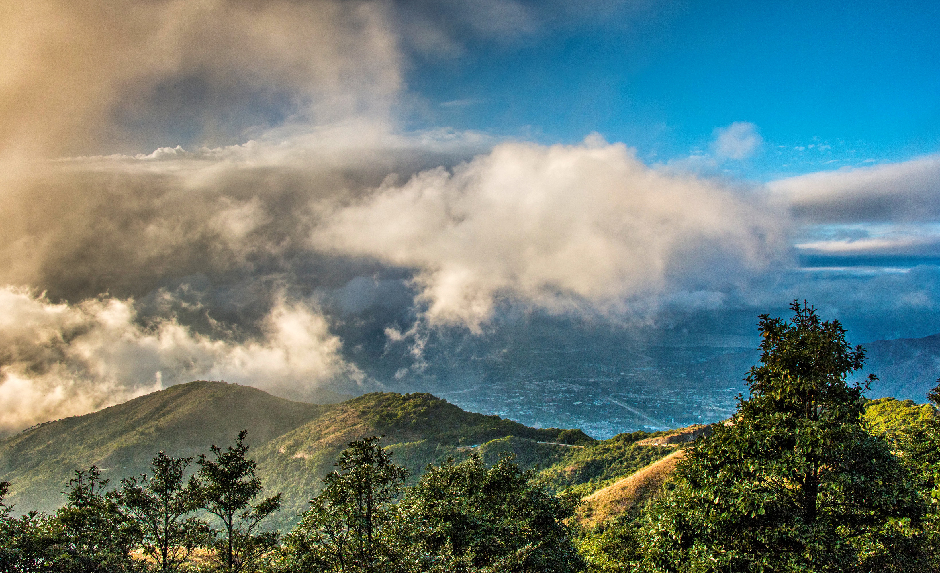 Free download wallpaper Landscape, Mountain, Tree, Valley, Cloud, China, Hong Kong, Photography on your PC desktop