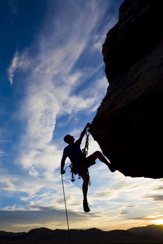 Download mobile wallpaper Sports, Sunset, Climbing for free.