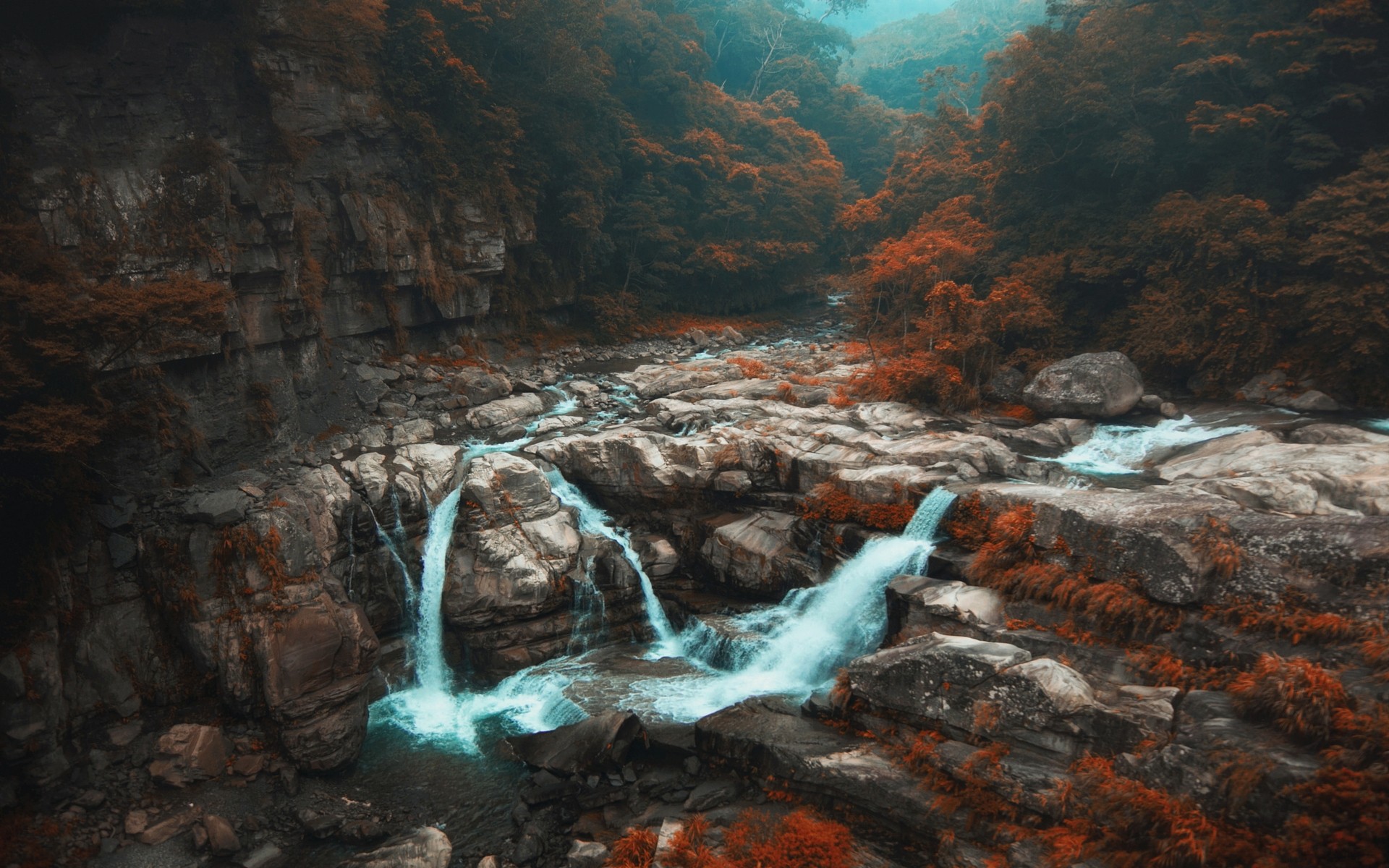 Baixe gratuitamente a imagem Outono, Cachoeiras, Floresta, Terra/natureza, Cachoeira na área de trabalho do seu PC