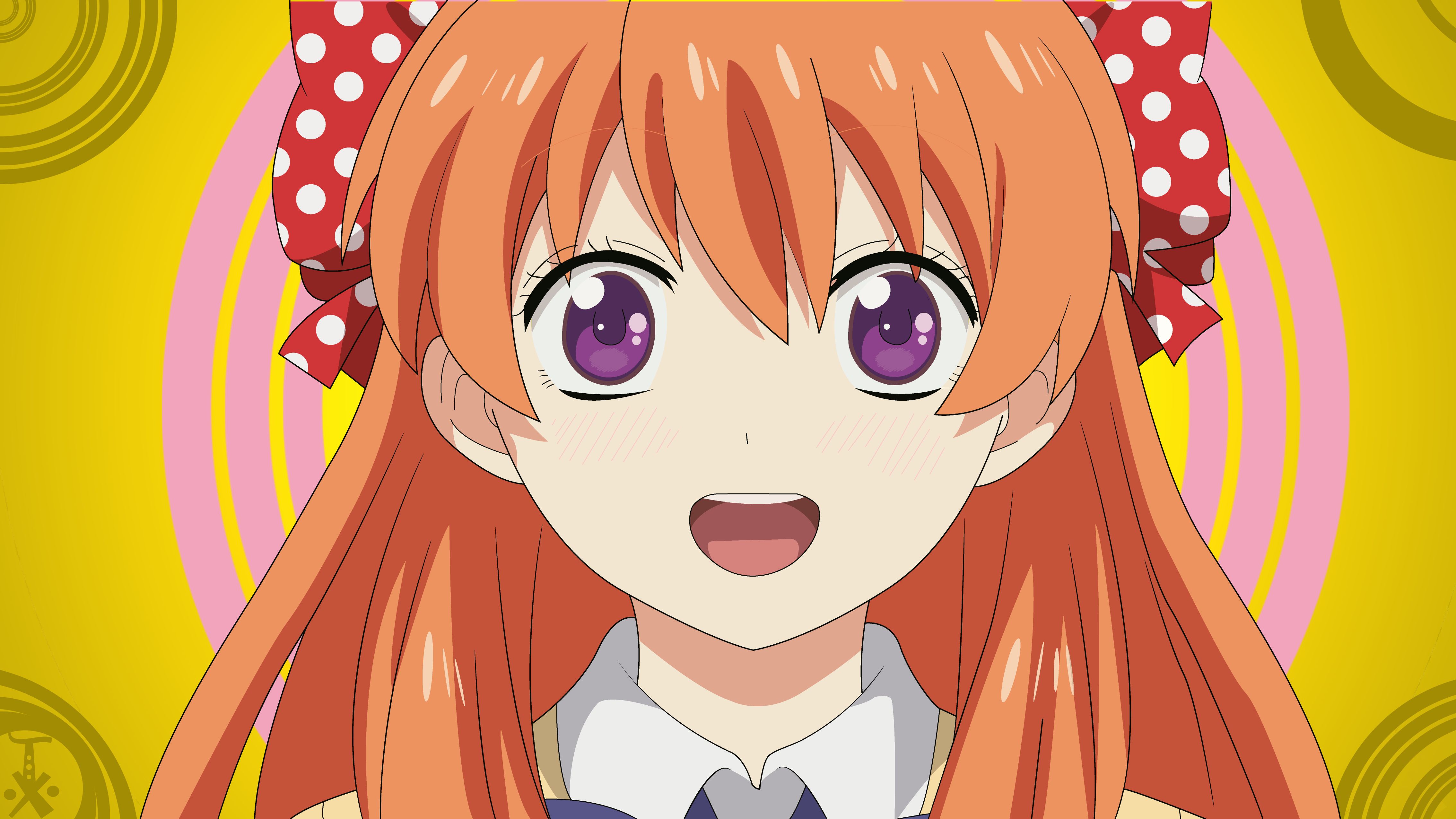 666386 descargar imagen animado, gekkan shōjo nozaki kun, sakura chiyo, pelo naranja, ojos morados, sonreír: fondos de pantalla y protectores de pantalla gratis