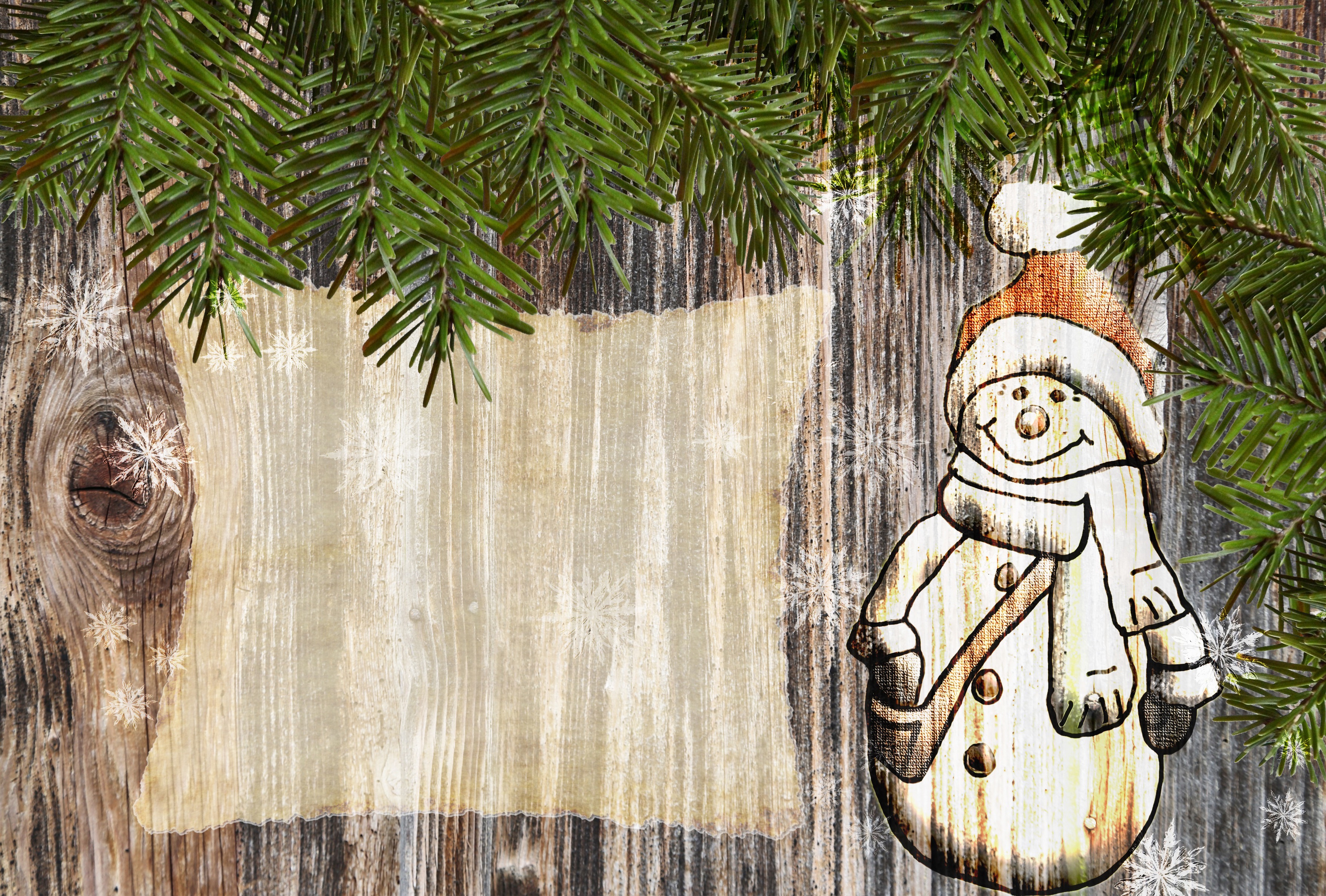 Скачать обои бесплатно Рождество, Рисунок, Снеговик, Художественные картинка на рабочий стол ПК