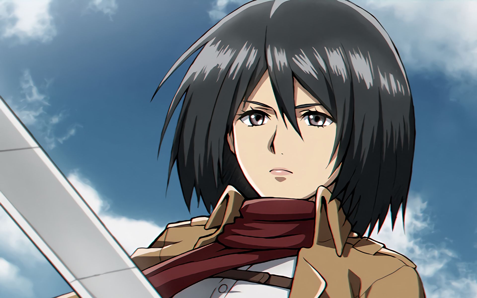Laden Sie das Animes, Mikasa Ackermann, Shingeki Kein Kyojin, Attack On Titan-Bild kostenlos auf Ihren PC-Desktop herunter