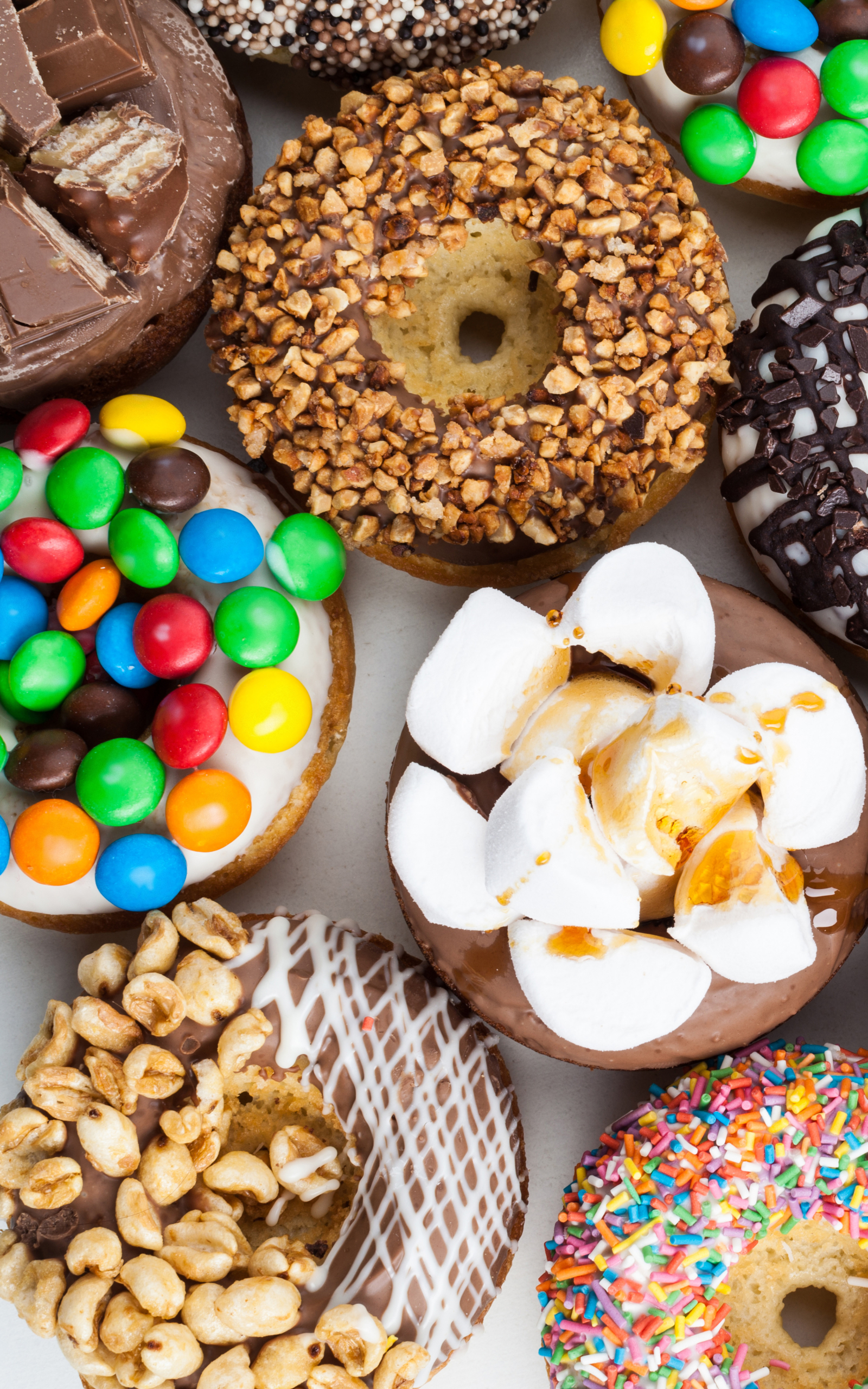 Download mobile wallpaper Food, Chocolate, Sweets, Doughnut, Candy for free.