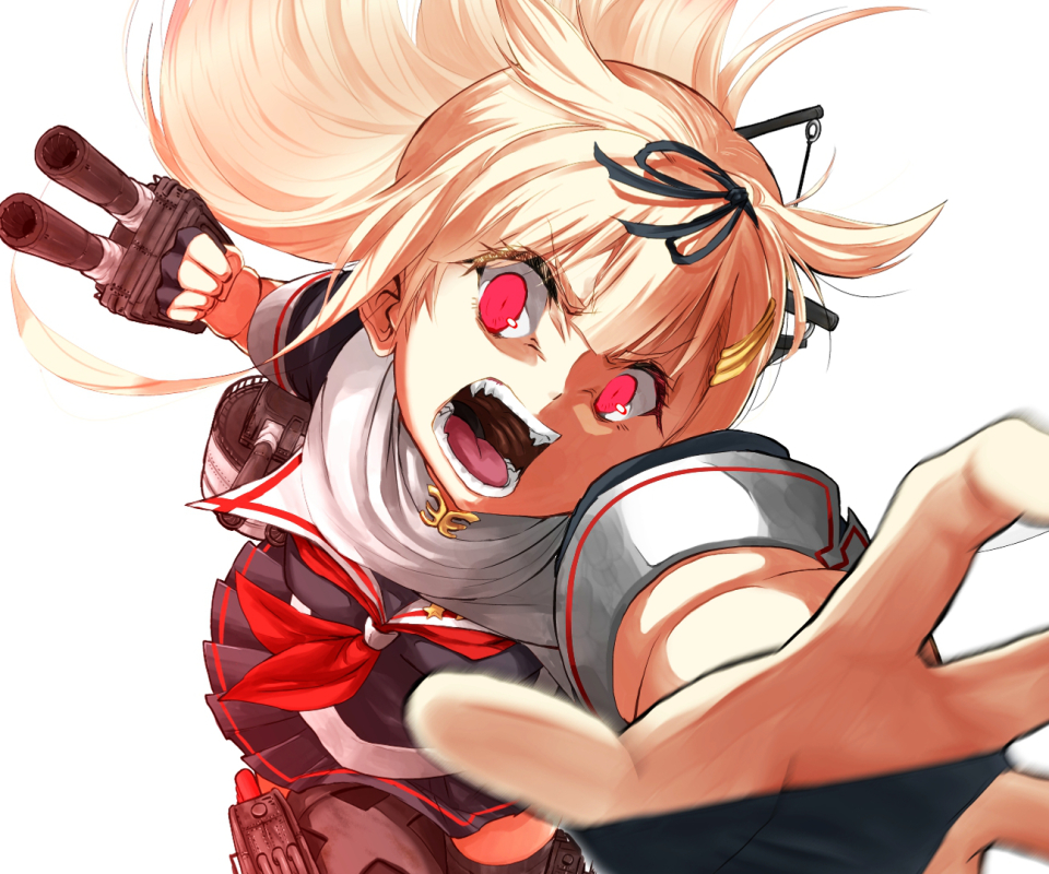 Téléchargez gratuitement l'image Blond, Animé, Cheveux Longs, Femme Guerrière, Yeux Roses, Collection Kantaï, Yuudachi (Kancolle) sur le bureau de votre PC