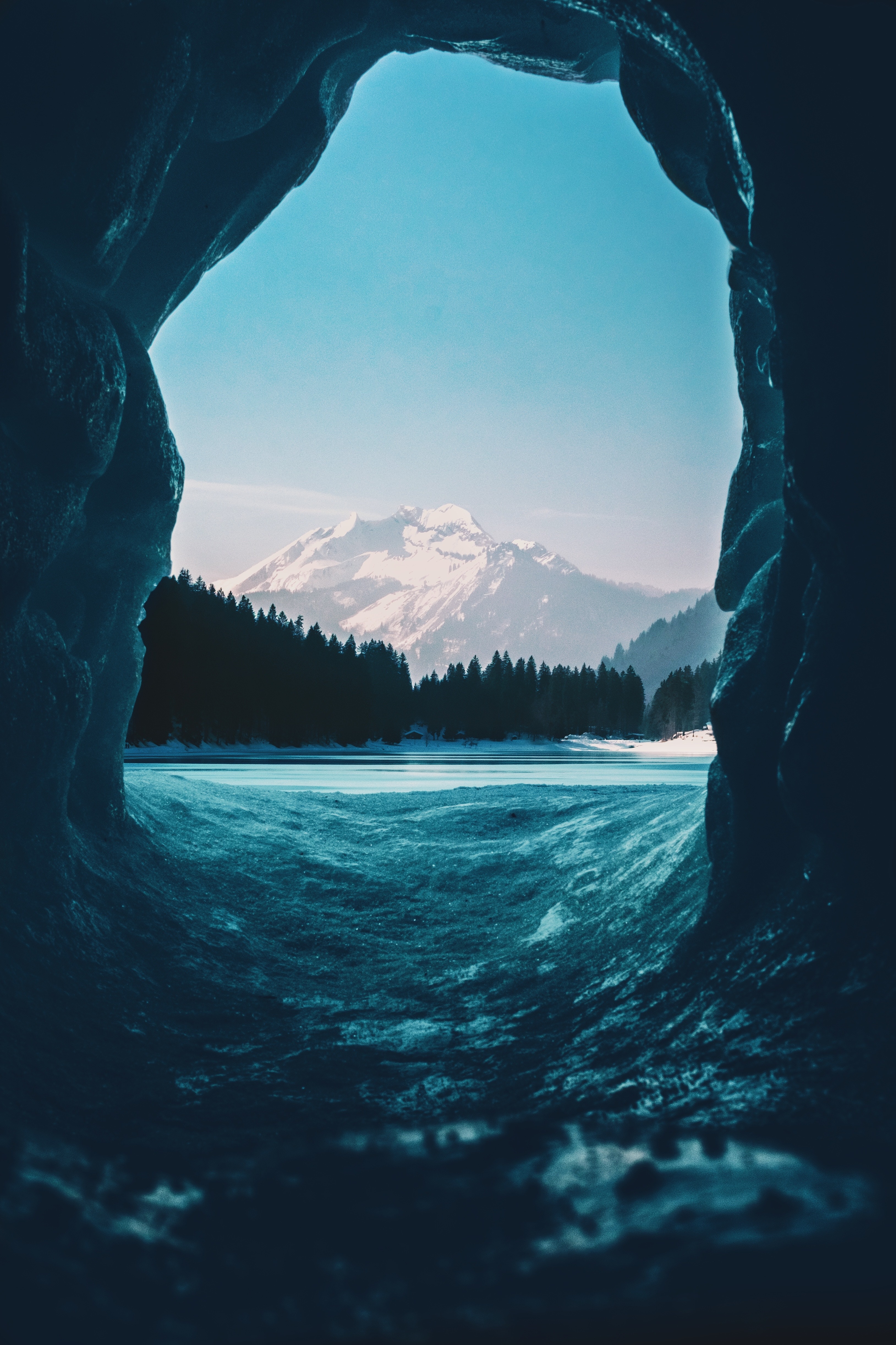71705 скачать картинку природа, лед, снег, франция, пещера, изнутри, морзин - обои и заставки бесплатно