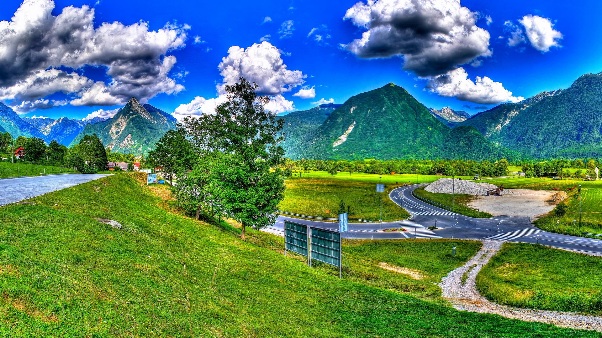 photography, landscape, bovec, cloud, earth, mountain, slovenia, town