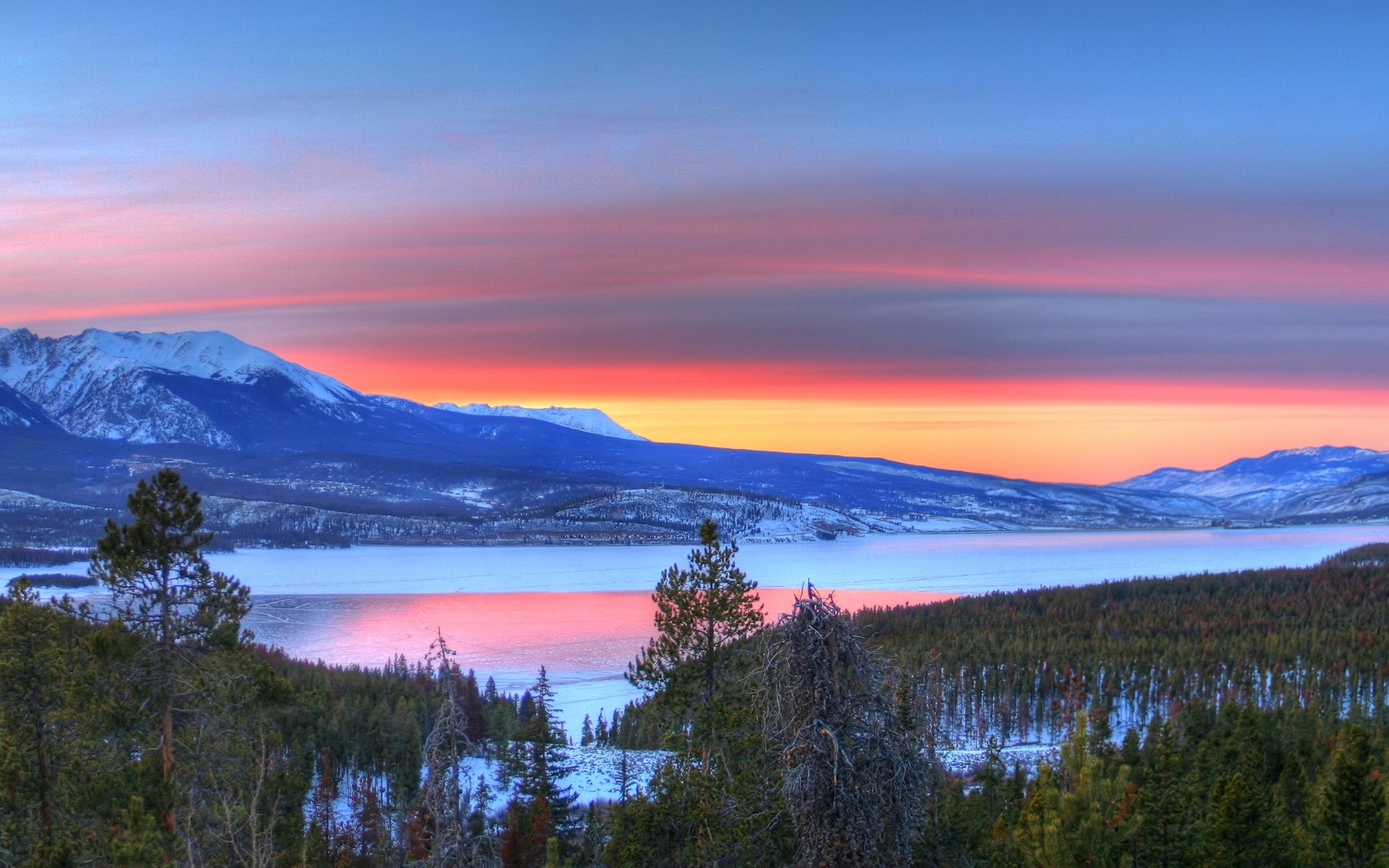Free download wallpaper Snow, Mountain, Lake, Earth, Hdr on your PC desktop