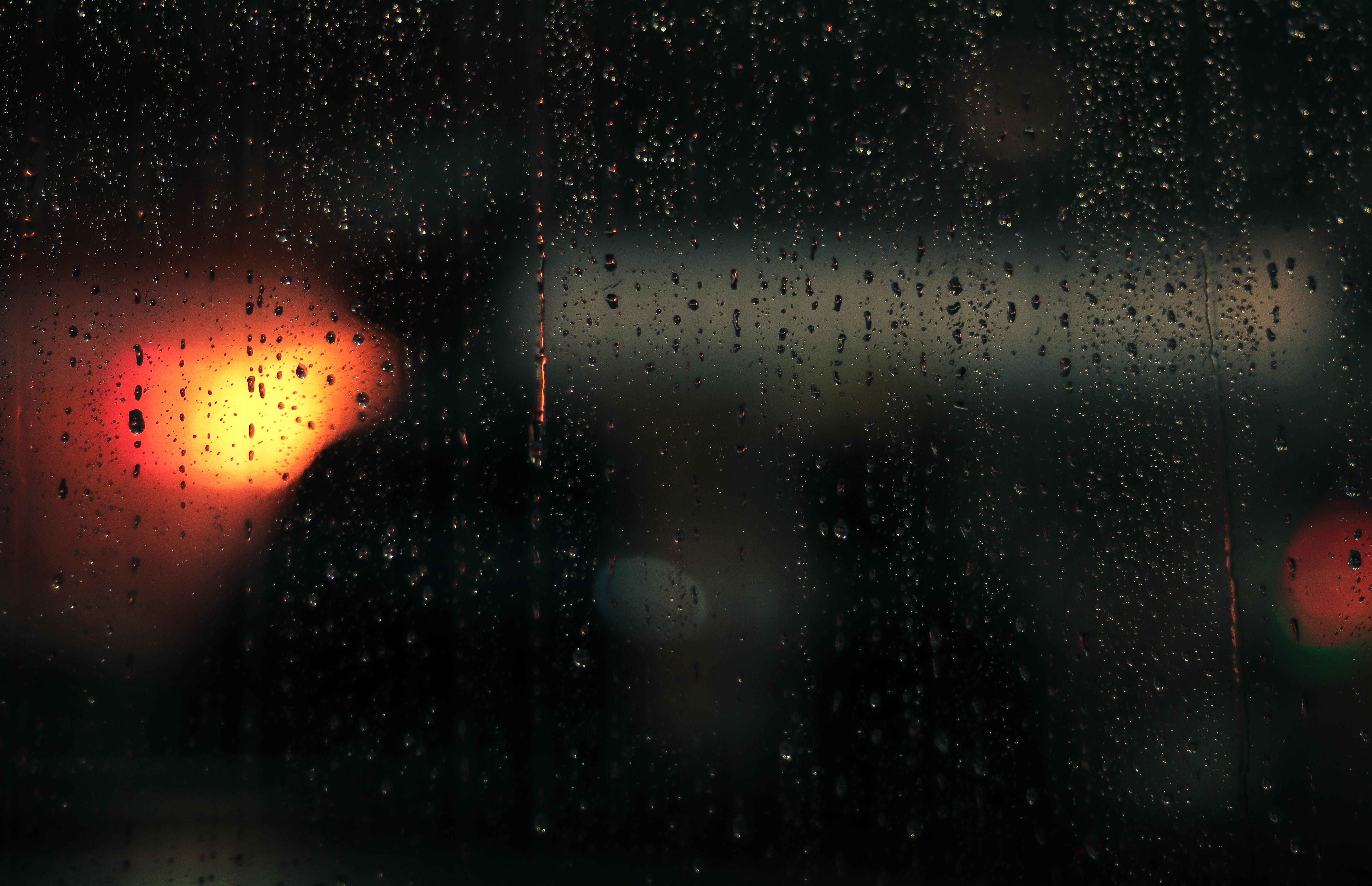 rain, glass, glare, drops, macro HD wallpaper