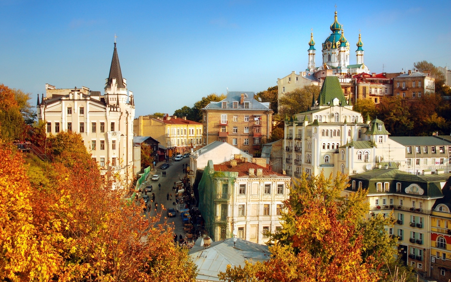 Free download wallpaper Landscape, Cities, Autumn on your PC desktop