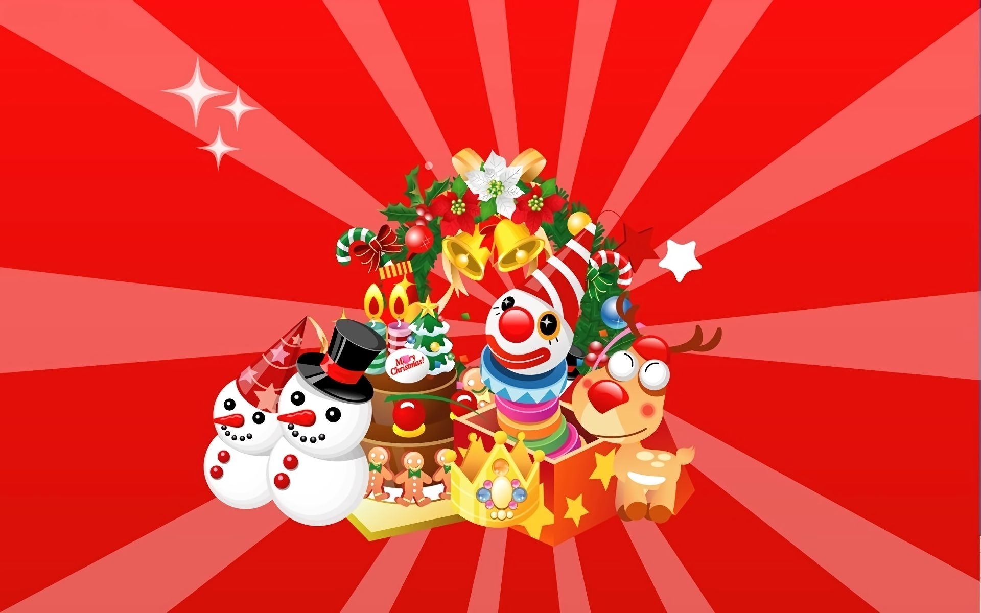 Скачать картинку Красный, Рождество, Снеговик, Праздничные, Белл, Северный Олень в телефон бесплатно.