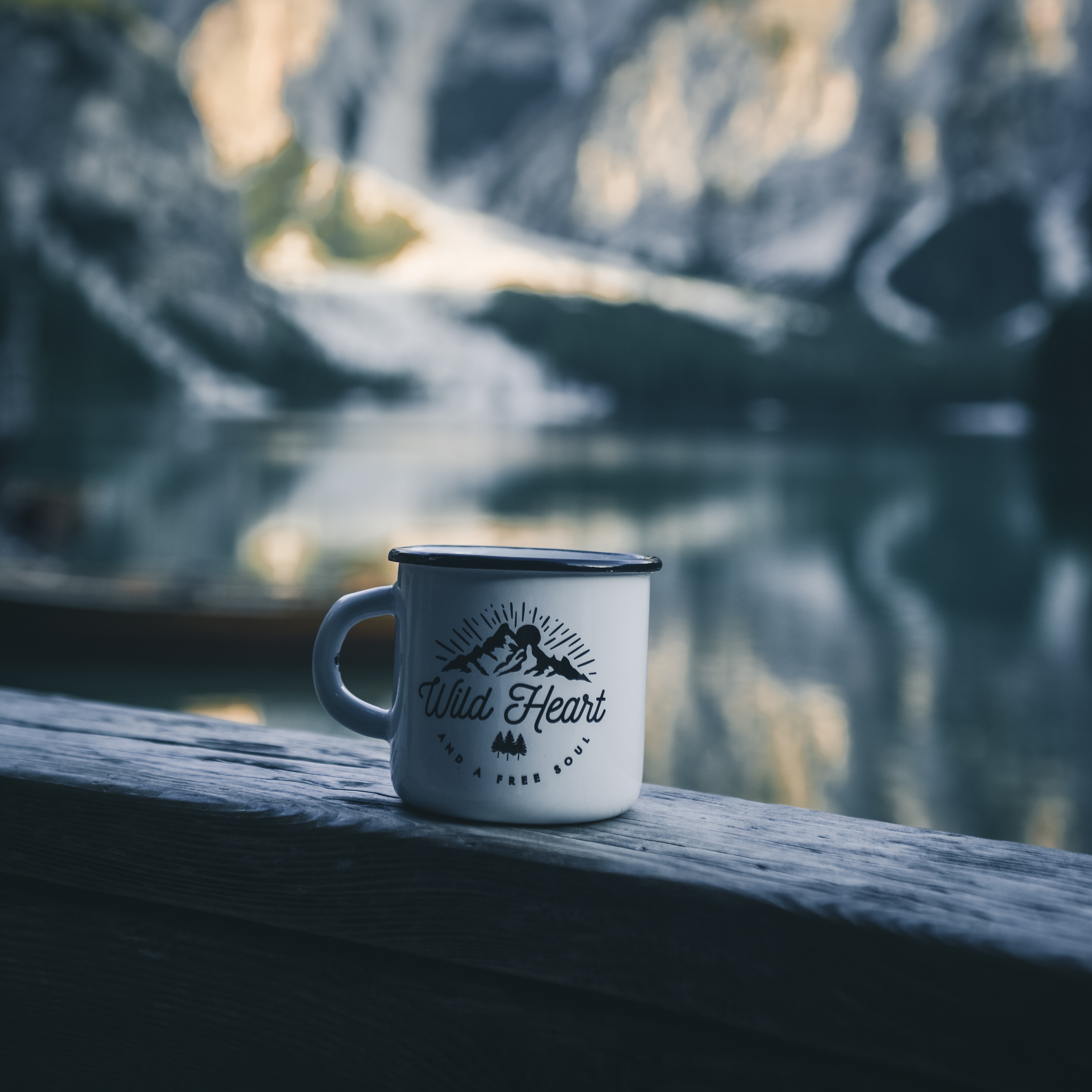 Free download wallpaper Mountains, Journey, Mug, Cup, Words, Inscription, Campsite, Camping on your PC desktop