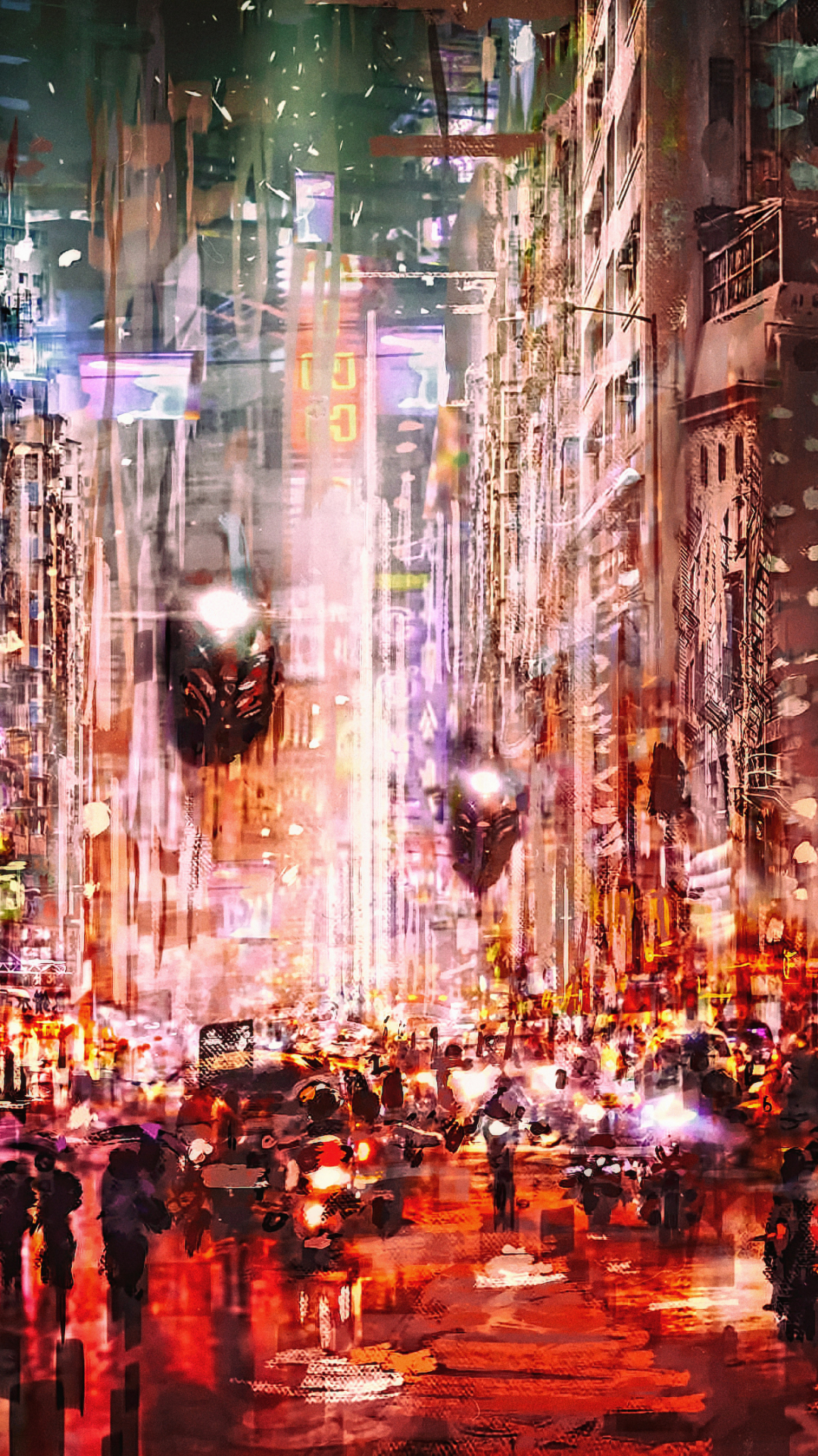 Download mobile wallpaper People, City, Cyberpunk, Sci Fi, Futuristic for free.