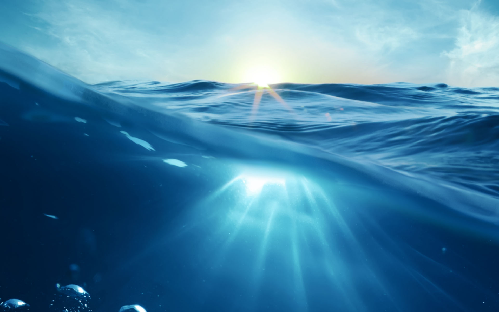 Скачать обои бесплатно Море, Океан, Синий, Солнечный Луч, Земля/природа картинка на рабочий стол ПК
