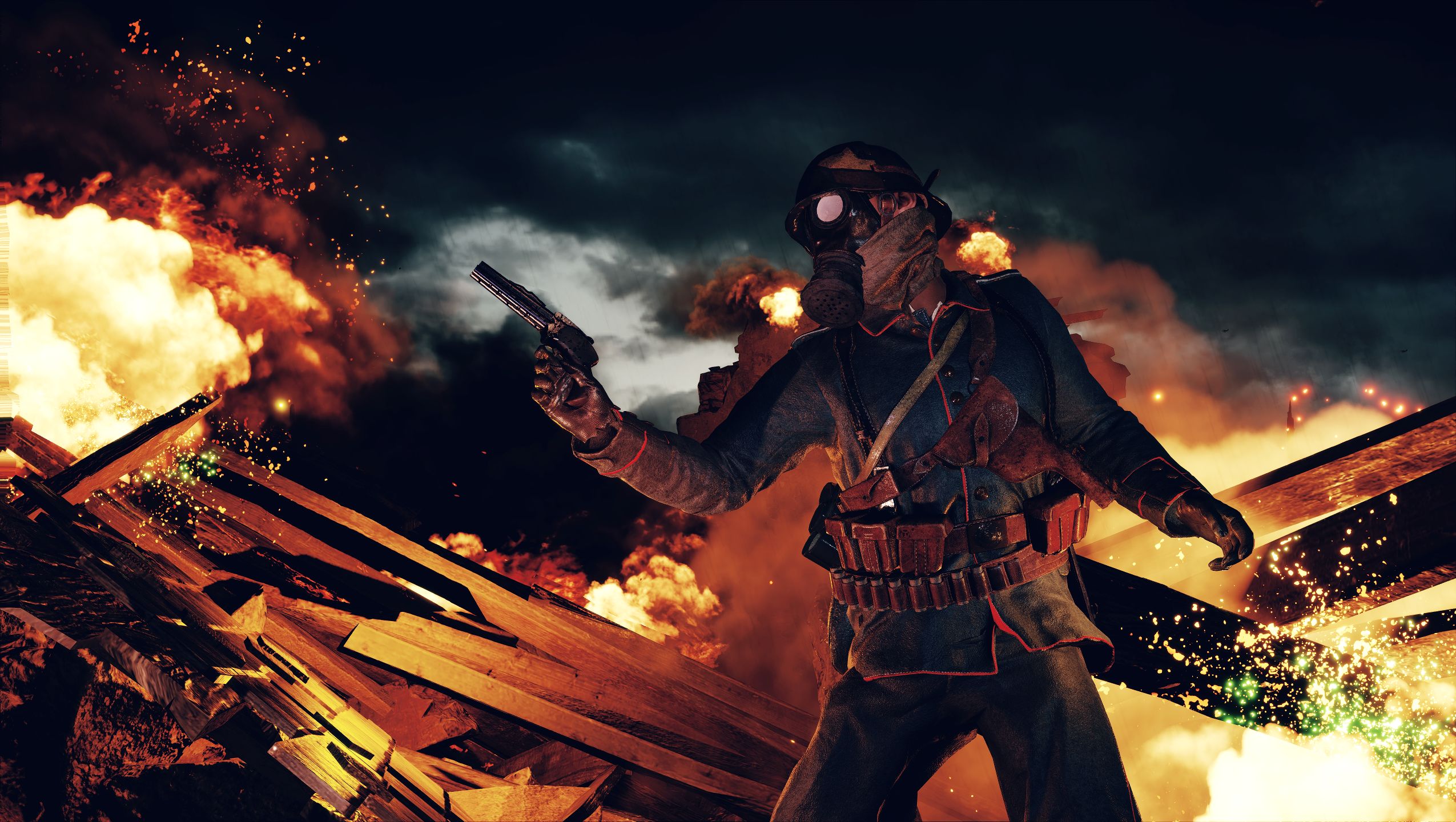 Laden Sie das Feuer, Schlachtfeld, Soldat, Computerspiele, Gas Masken, Battlefield 1-Bild kostenlos auf Ihren PC-Desktop herunter