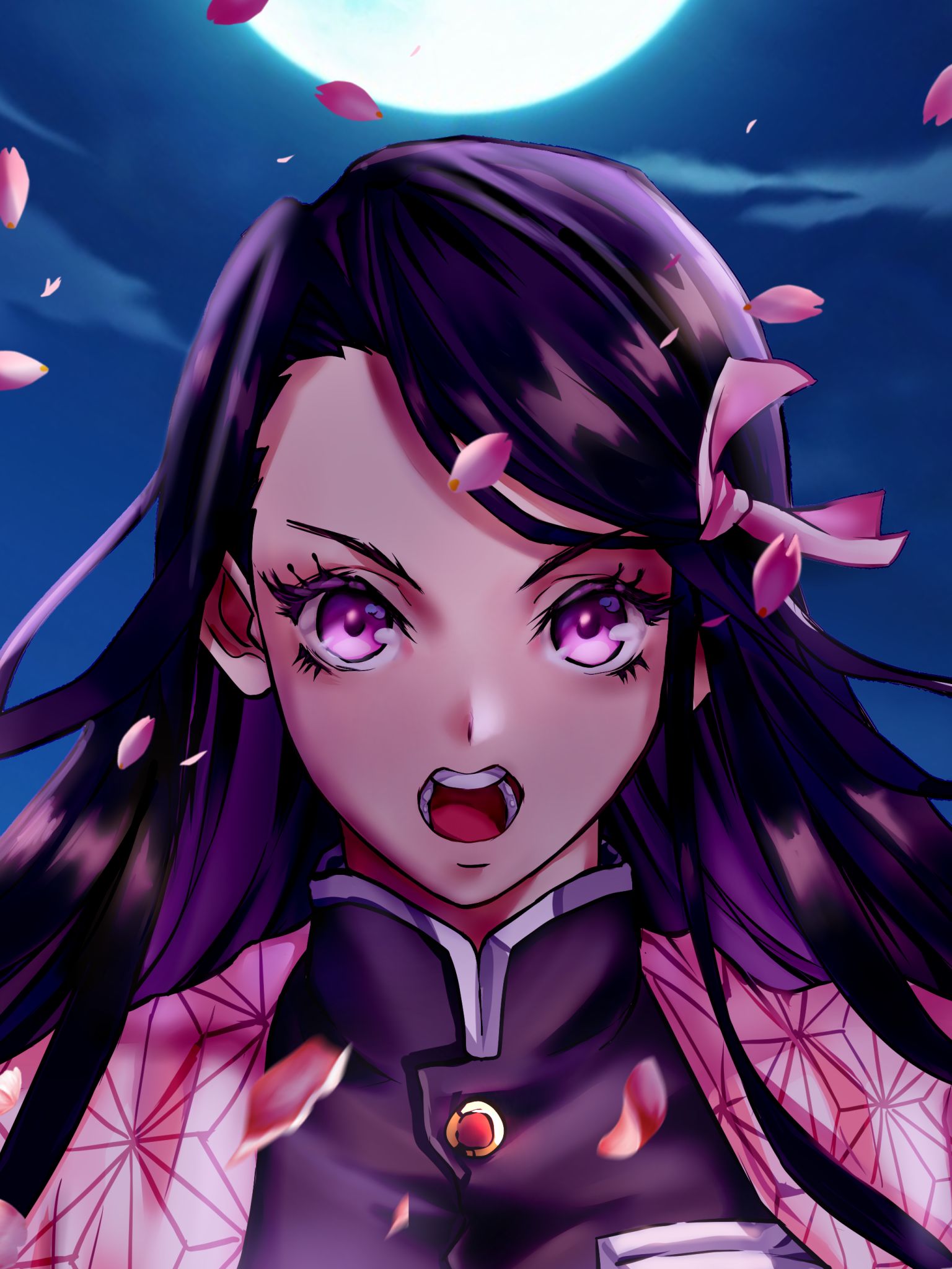 Handy-Wallpaper Animes, Nezuko Kamado, Demon Slayer kostenlos herunterladen.