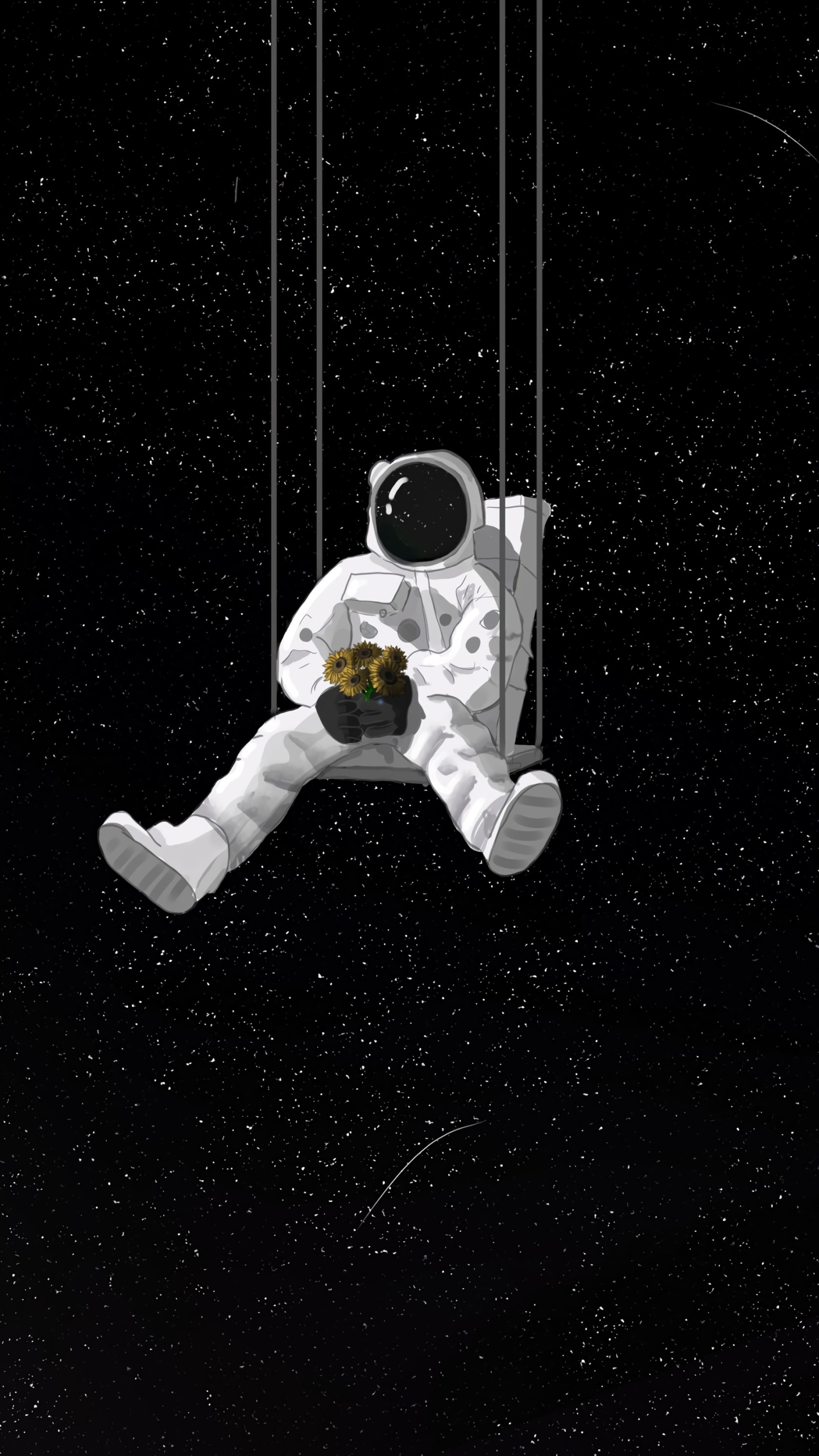 Download mobile wallpaper Swing, Sci Fi, Astronaut for free.