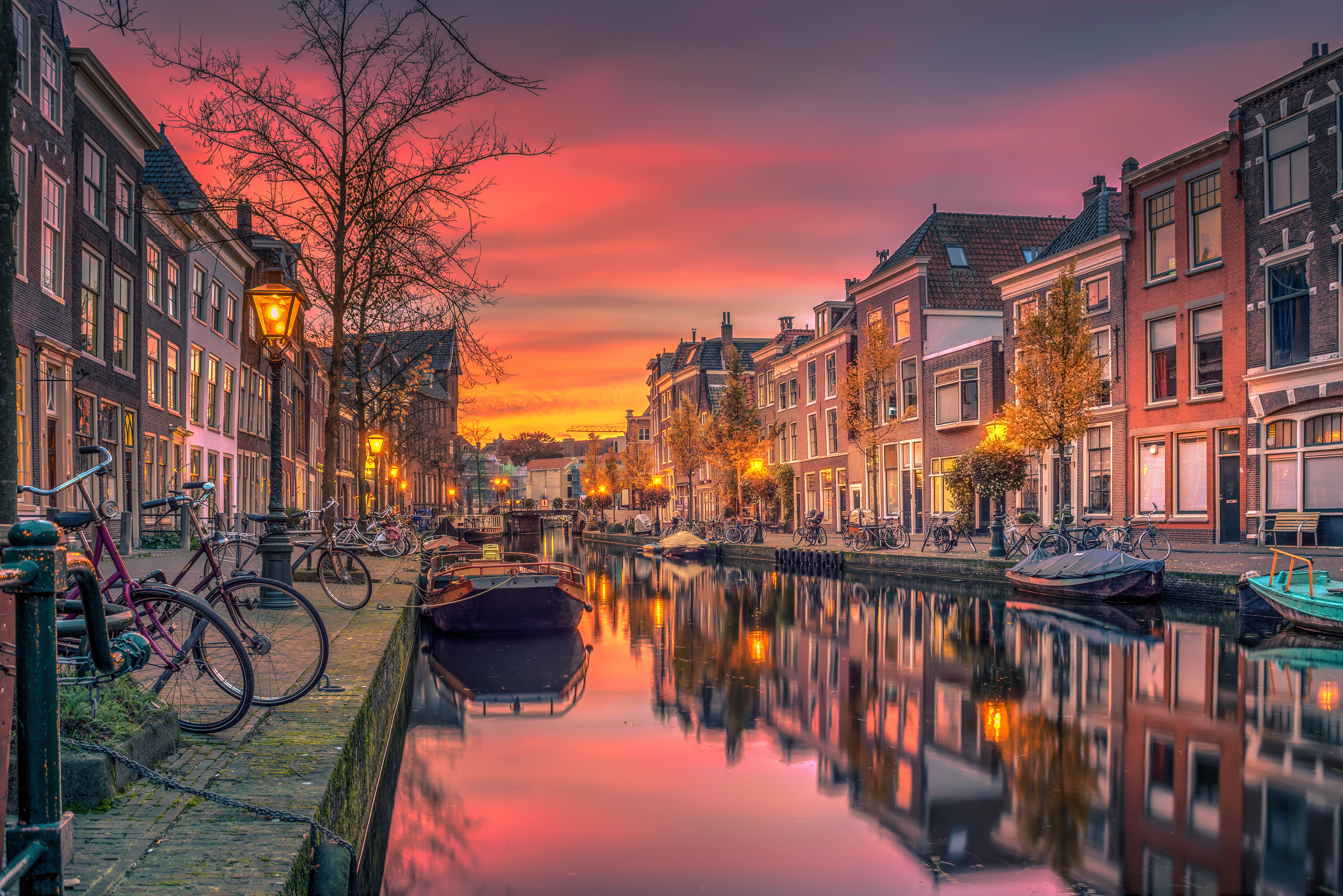 89908 скачать обои здания, нидерланды, голландия, города, река, канал - заставки и картинки бесплатно