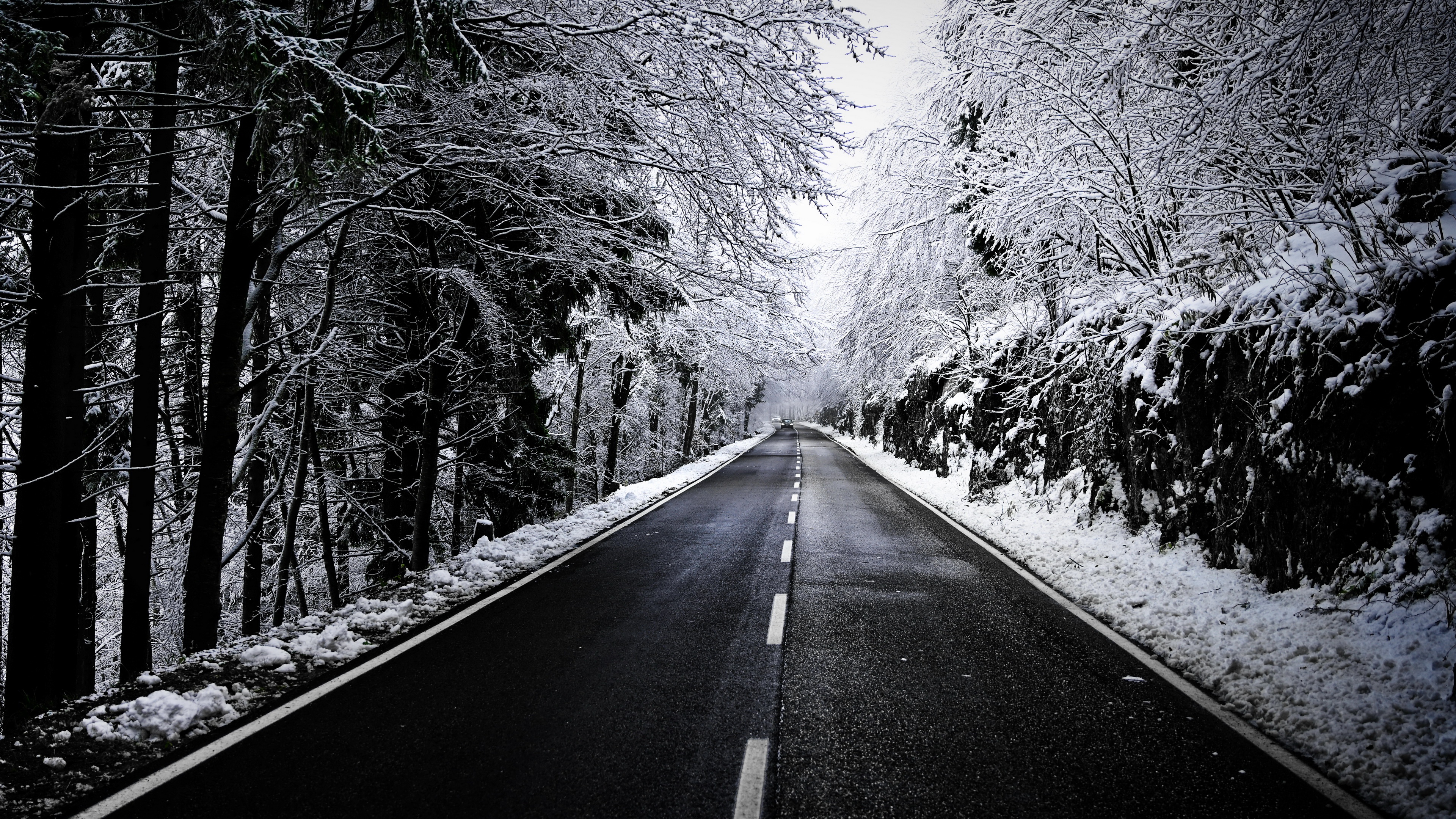 Free download wallpaper Winter, Road, Man Made on your PC desktop