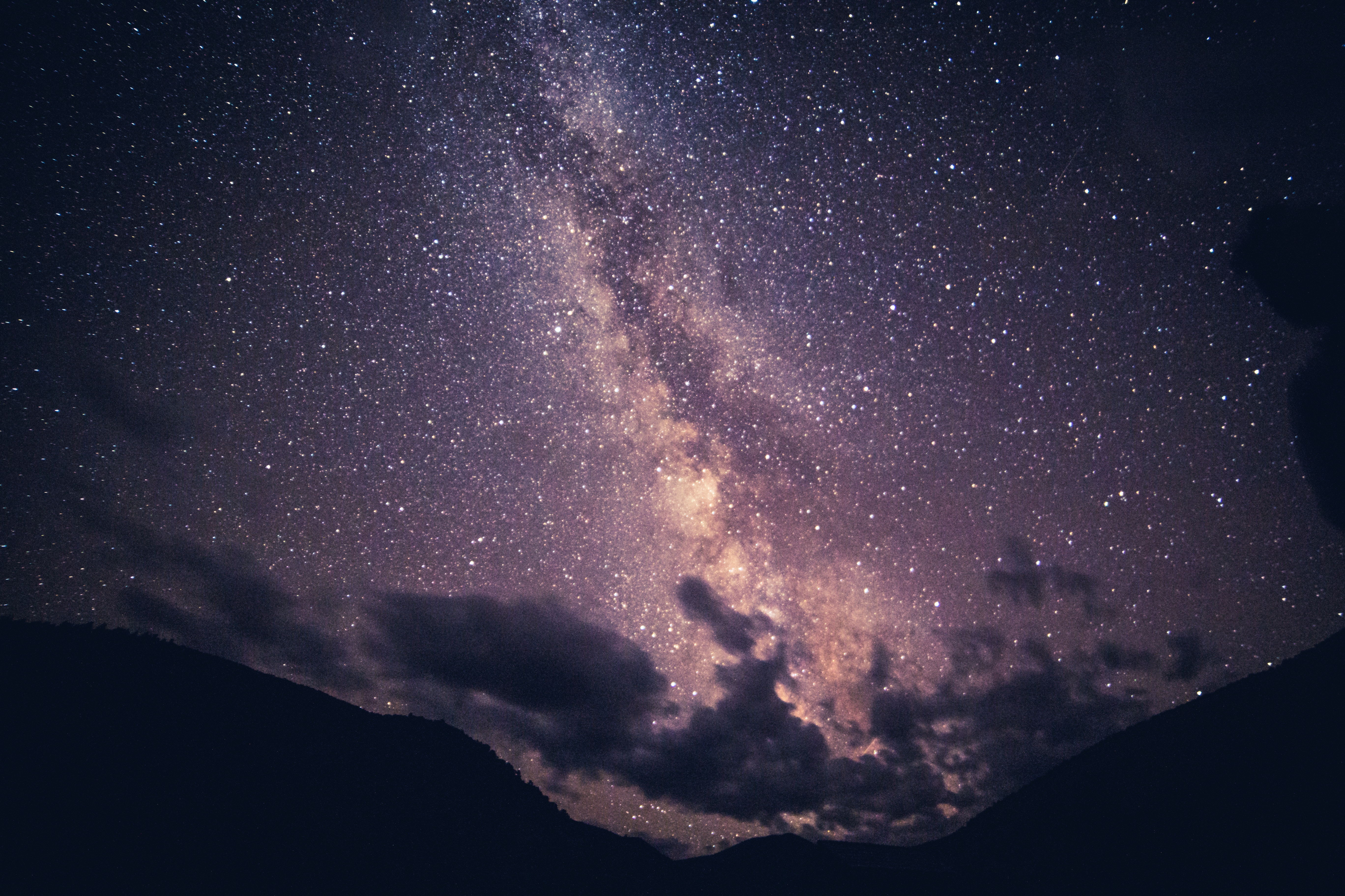 Free download wallpaper Clouds, Starry Sky, Nature, Night, Milky Way on your PC desktop