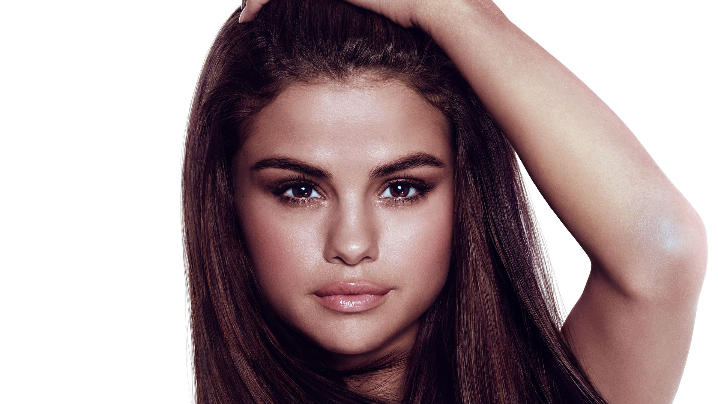 Download mobile wallpaper Music, Selena Gomez, Singer, Face, Brunette, American, Brown Eyes for free.