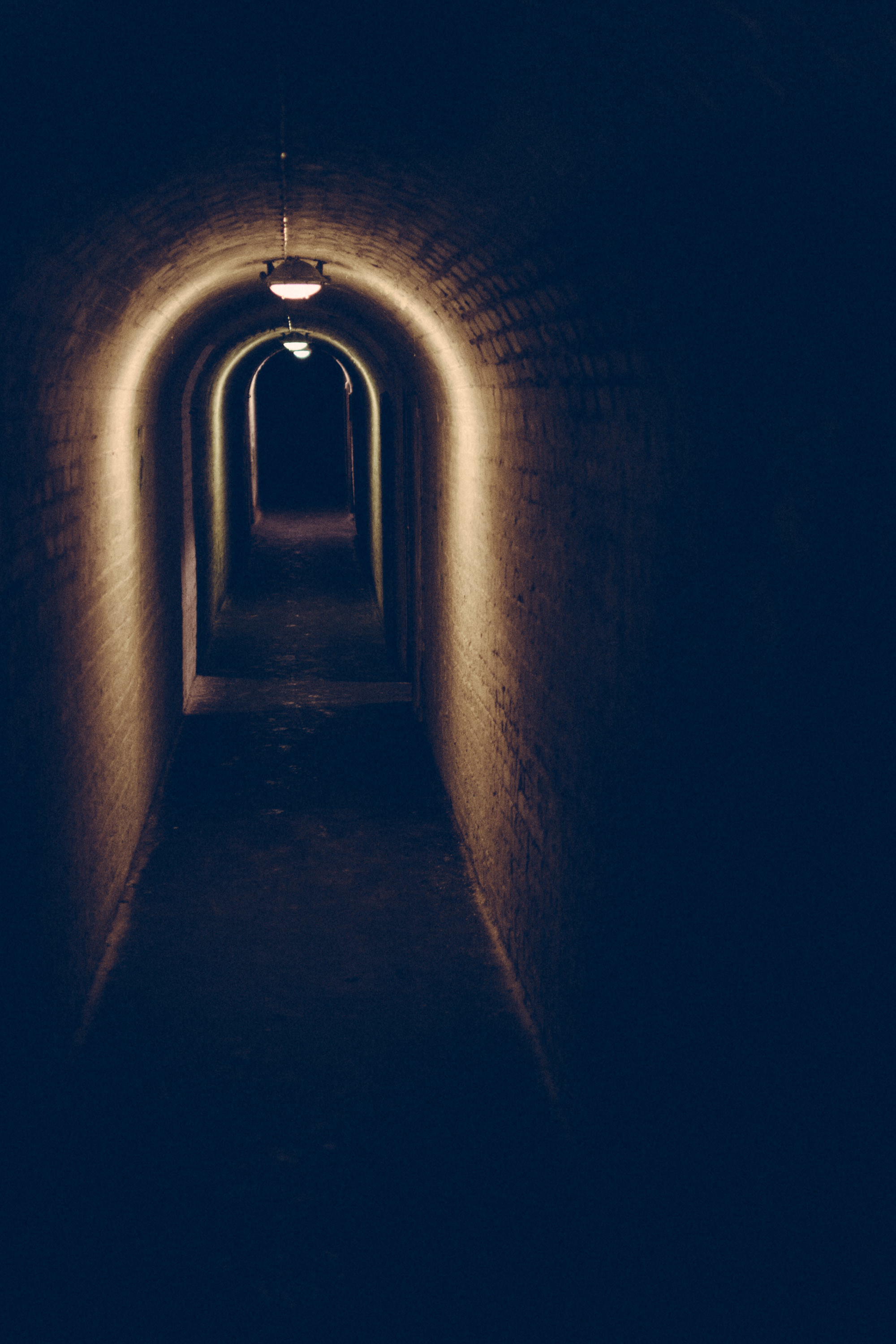 Download mobile wallpaper Tunnel, Lantern, Lamp, Dark for free.