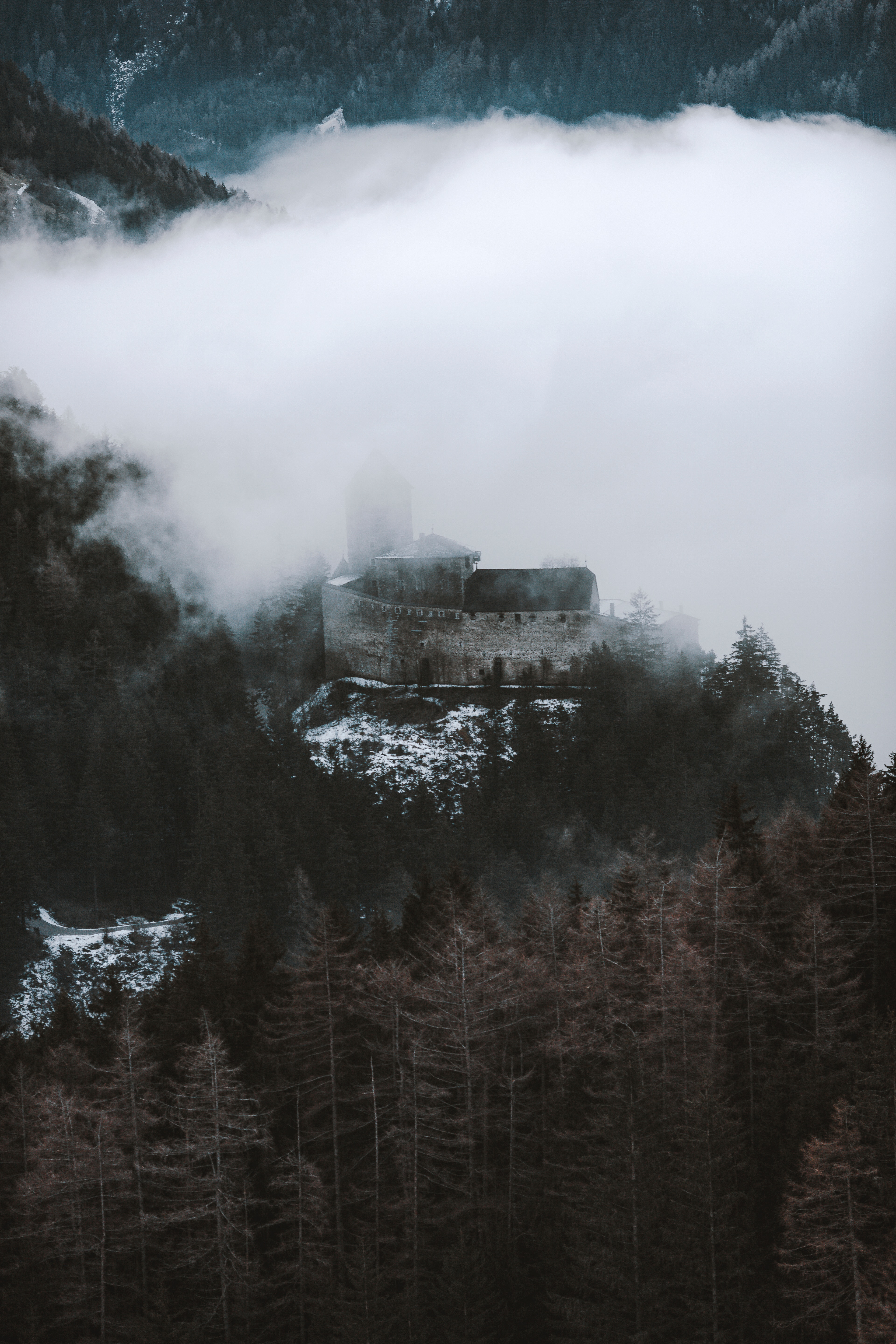 Free download wallpaper Clouds, Lock, Fortress, Forest, Hill, Nature on your PC desktop