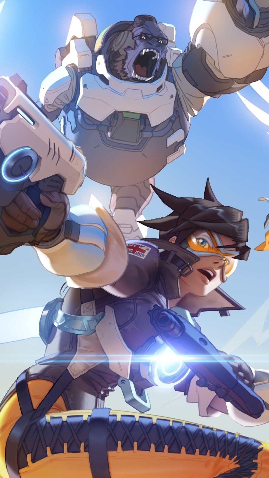 Download mobile wallpaper Overwatch, Video Game, Mercy (Overwatch), Reinhardt (Overwatch), Tracer (Overwatch), Winston (Overwatch) for free.