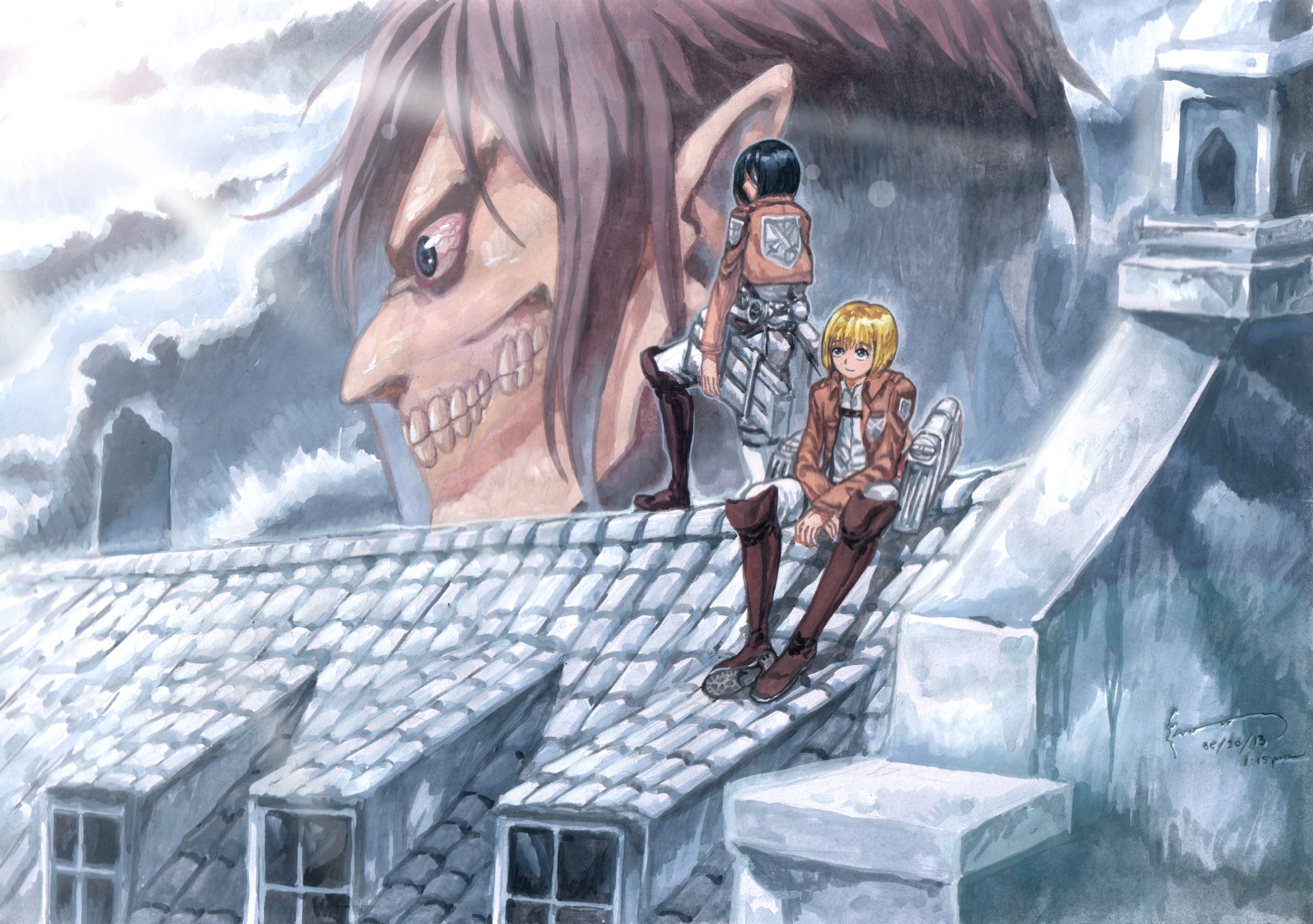 Free download wallpaper Anime, Armin Arlert, Mikasa Ackerman, Attack On Titan on your PC desktop