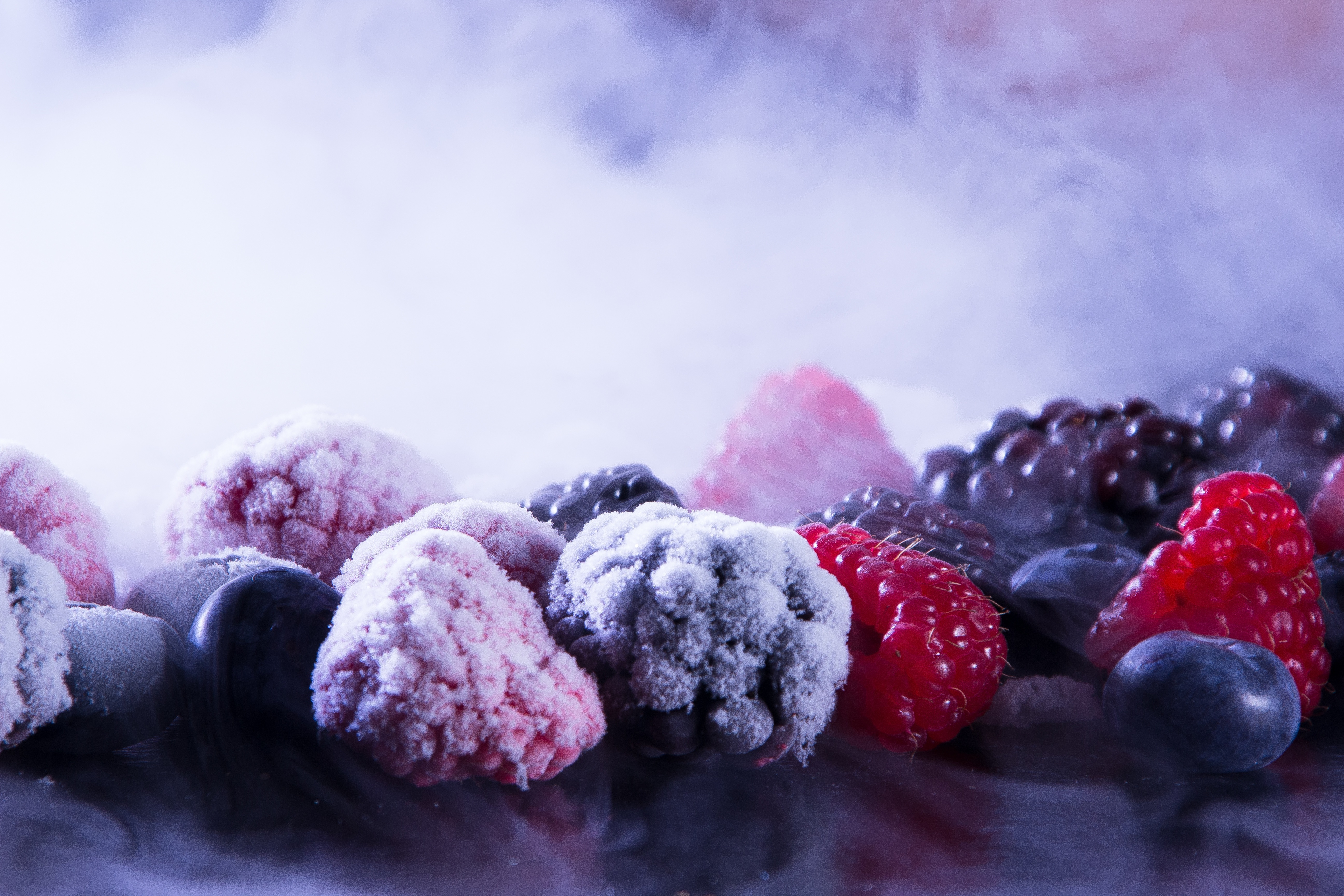 food, ice, raspberry, bilberries, berries, blackberry