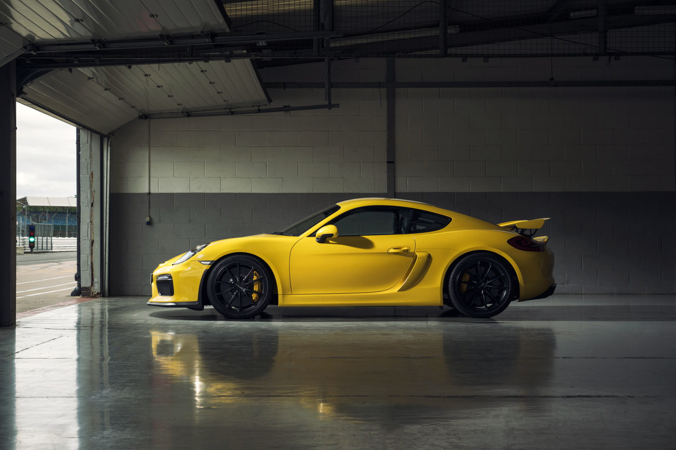 Download mobile wallpaper Porsche, Car, Porsche Cayman, Porsche Cayman Gt4, Vehicle, Vehicles, Yellow Car for free.