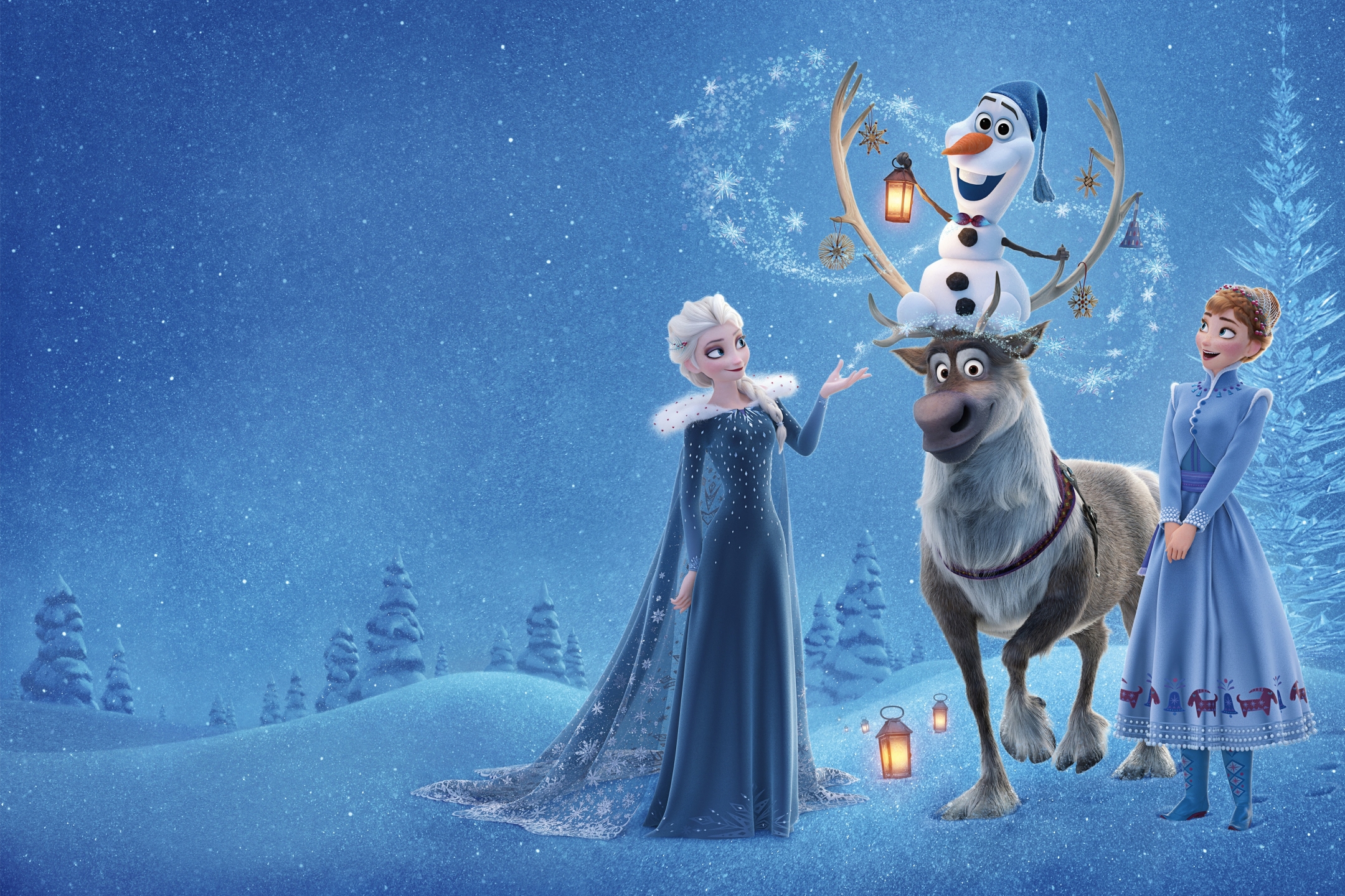 Baixar papel de parede para celular de Filme, Frozen Uma Aventura Congelante, Congelado (Filme), Ana (Congelada), Elsa (Congelado), Olaf (Congelado), Sven (Congelado) gratuito.