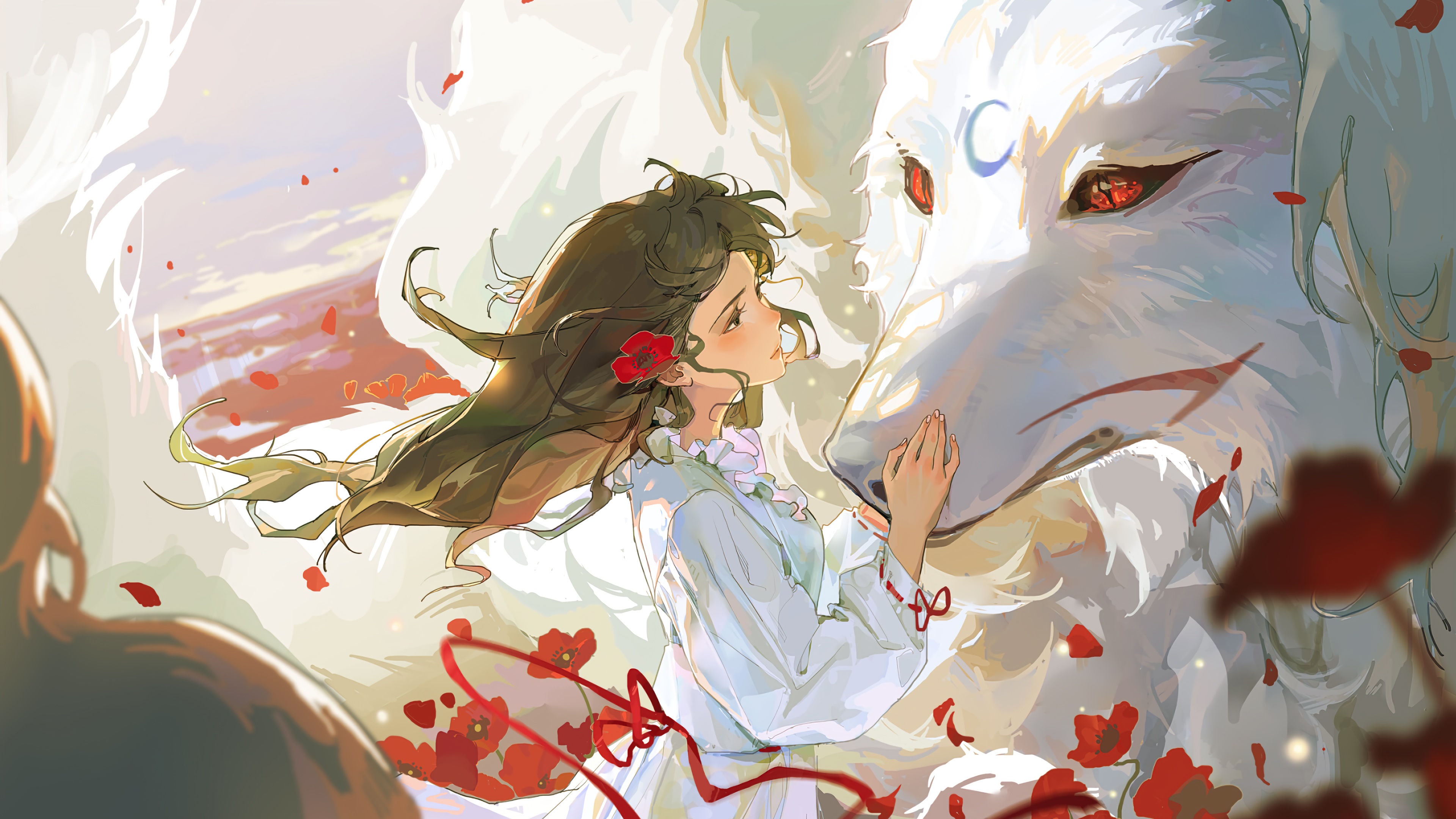 Laden Sie das Mädchen, Wolf, Animes-Bild kostenlos auf Ihren PC-Desktop herunter