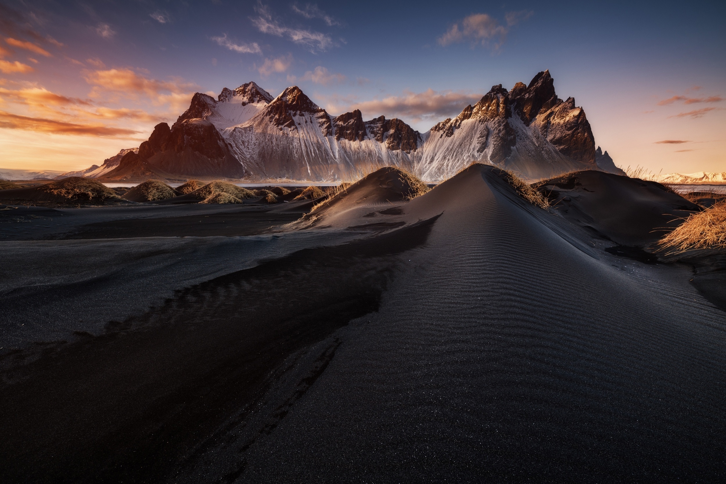 無料モバイル壁紙山, 地球, アイスランド, 砂, 山岳, ヴェストラホルンをダウンロードします。