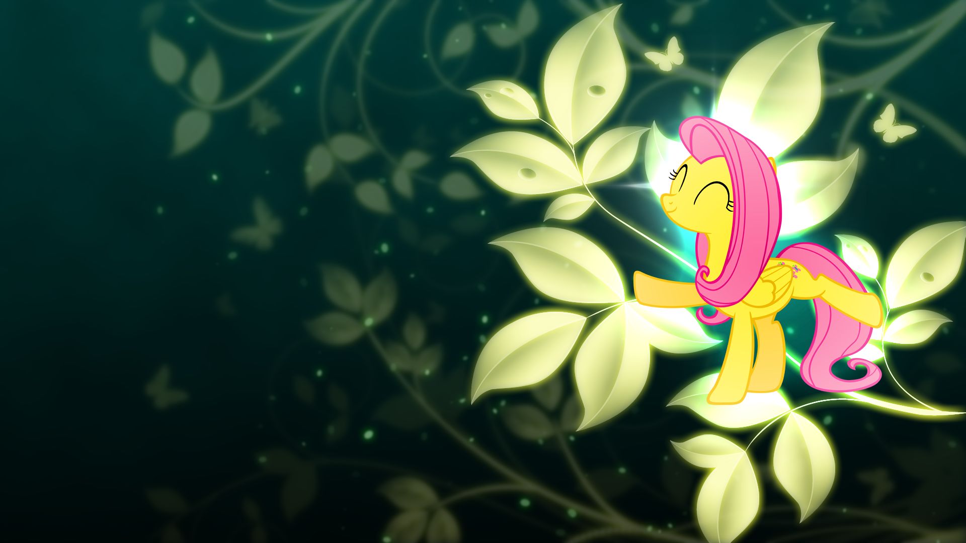 vector, black, fluttershy (my little pony), tv show, my little pony: friendship is magic, leaf, my little pony