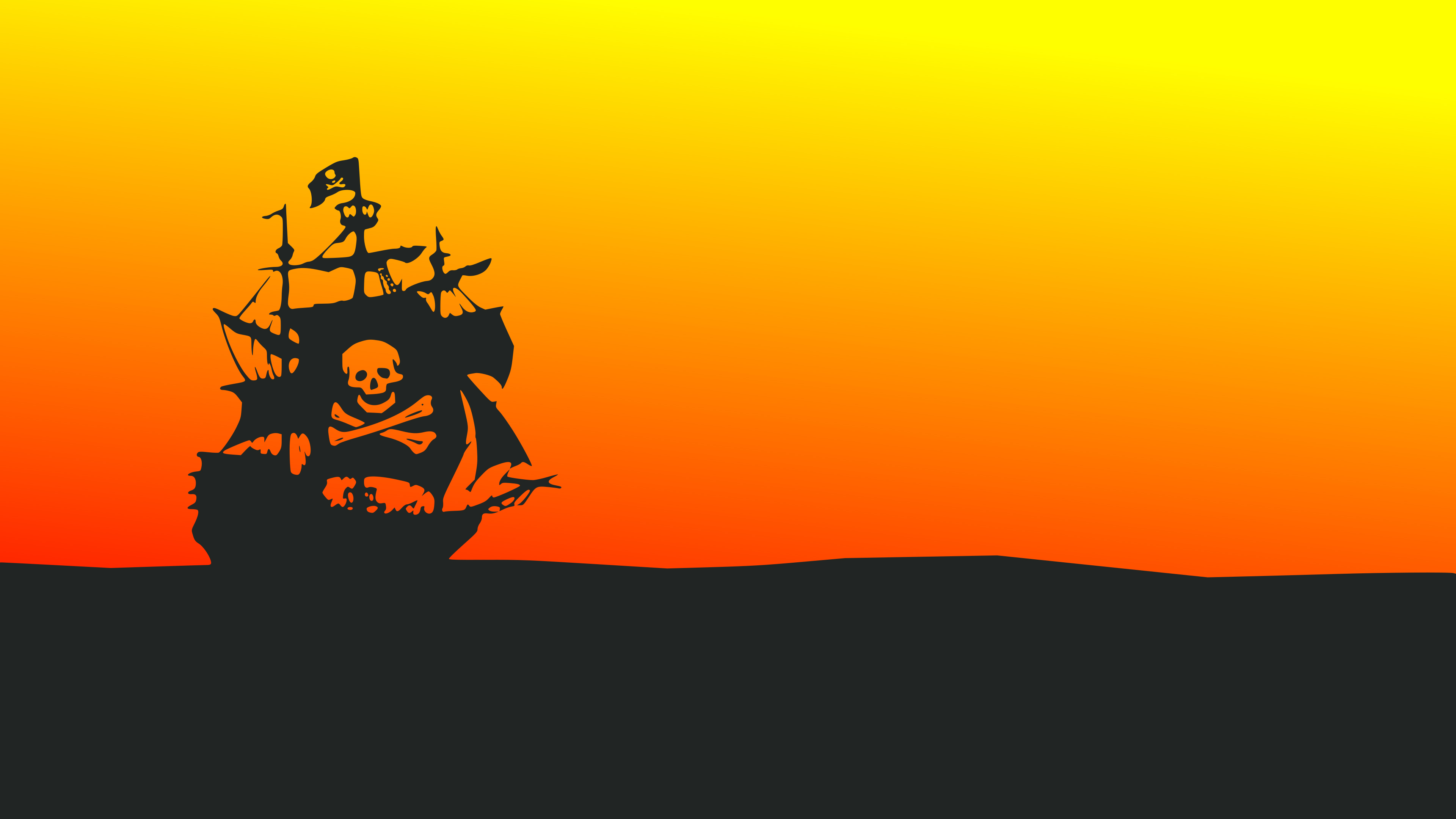 technology, the pirate bay, ship, sunset