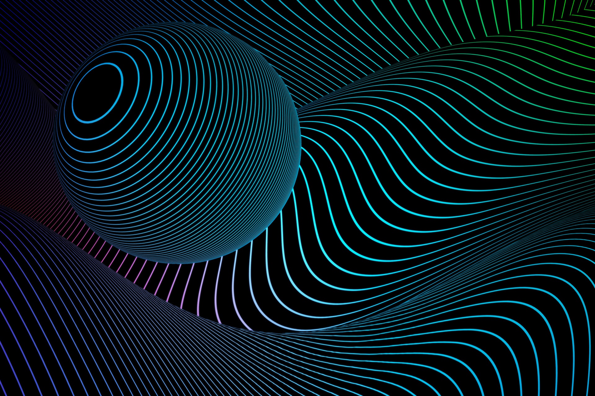 Free download wallpaper Abstract, Lines, Sphere on your PC desktop