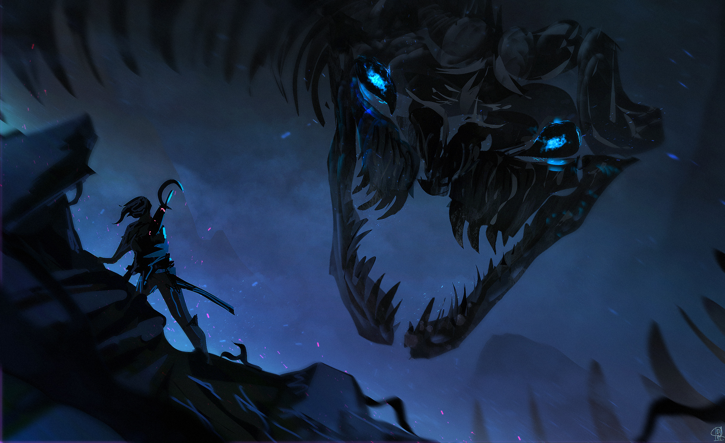 Free download wallpaper Dark, Warrior, Creature on your PC desktop