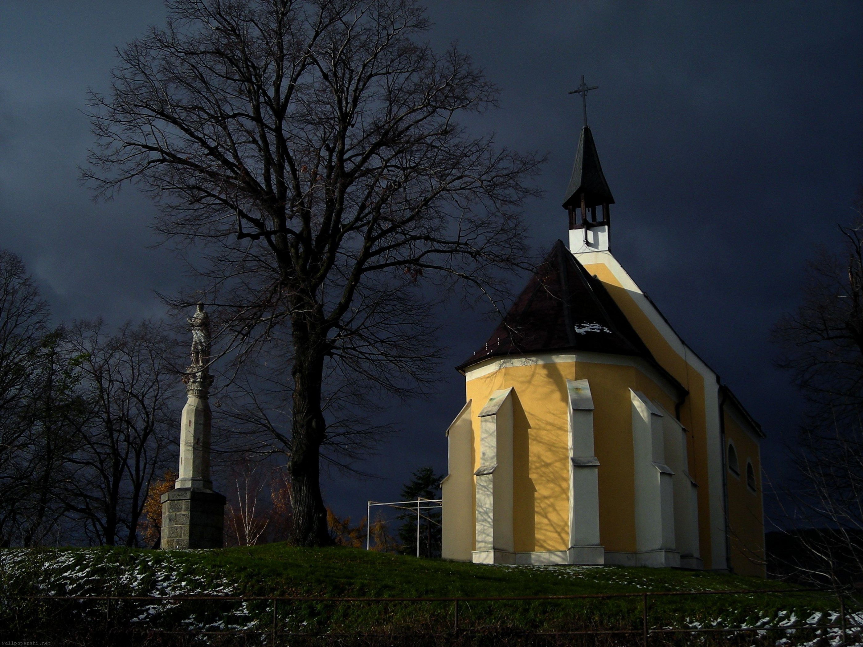 religious, chapel, slovenia, tree