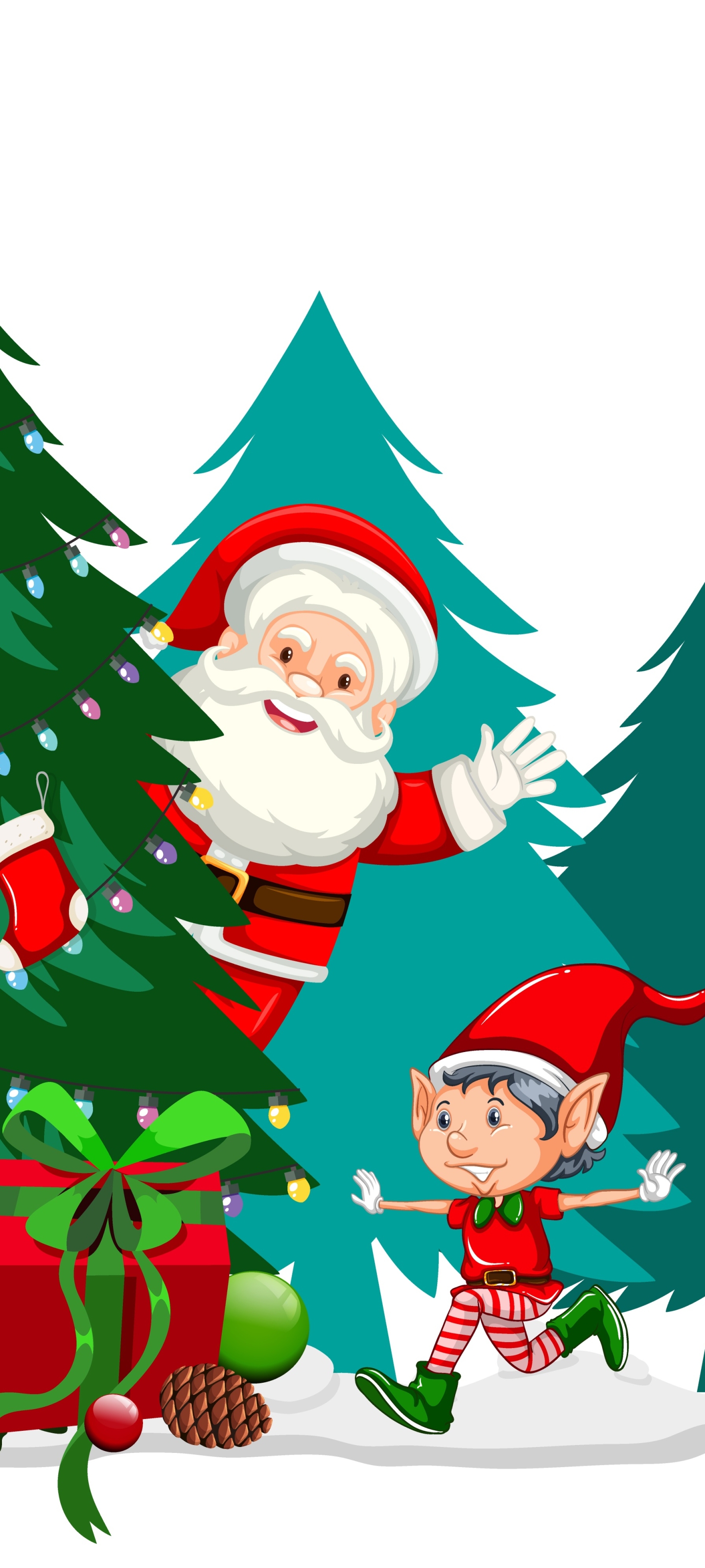 Handy-Wallpaper Feiertage, Weihnachtsmann, Weihnachten, Elf kostenlos herunterladen.