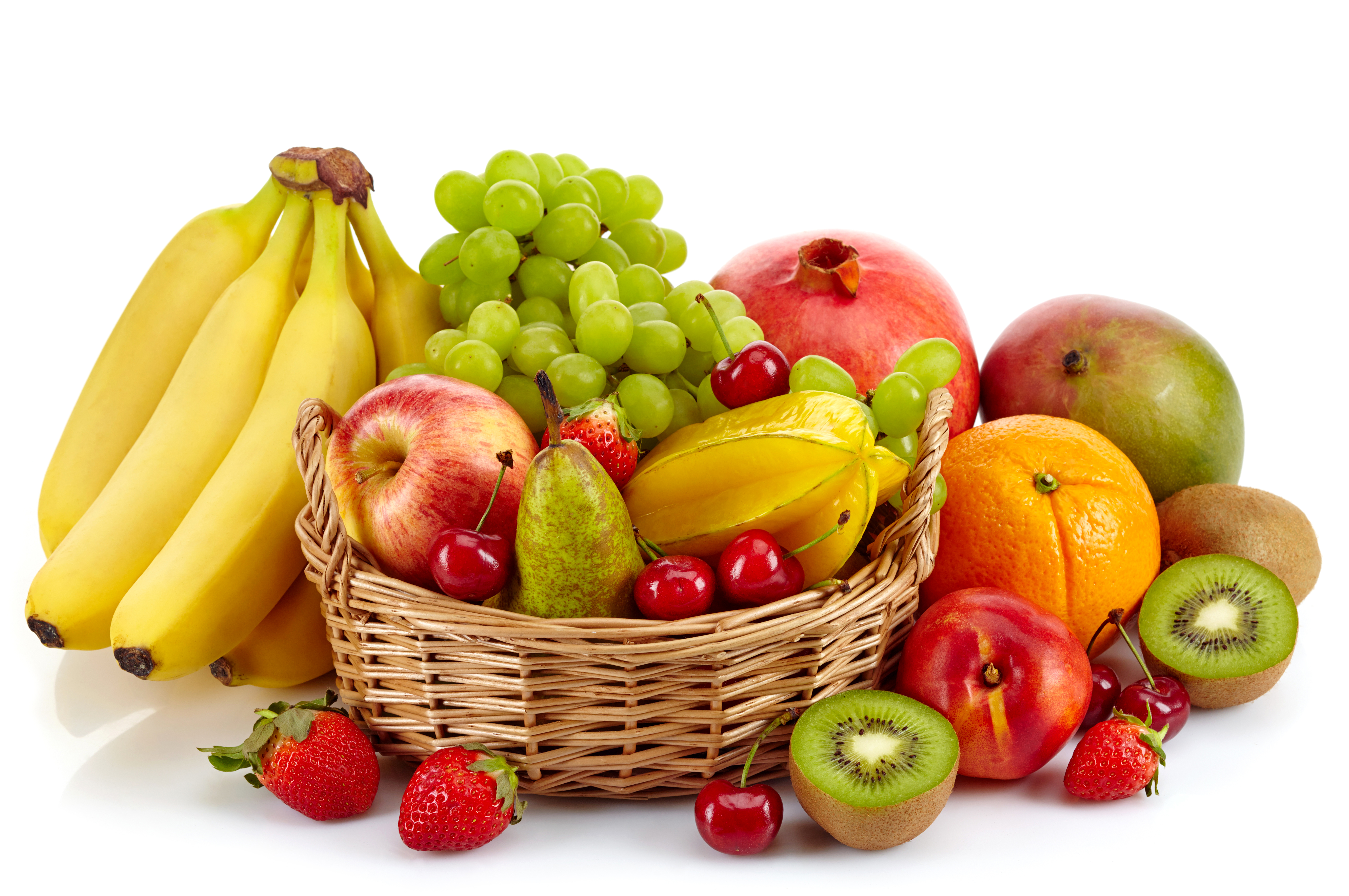 390469 baixar papel de parede comida, fruta, banana, cereja, uvas, kiwi, morango, frutas - protetores de tela e imagens gratuitamente