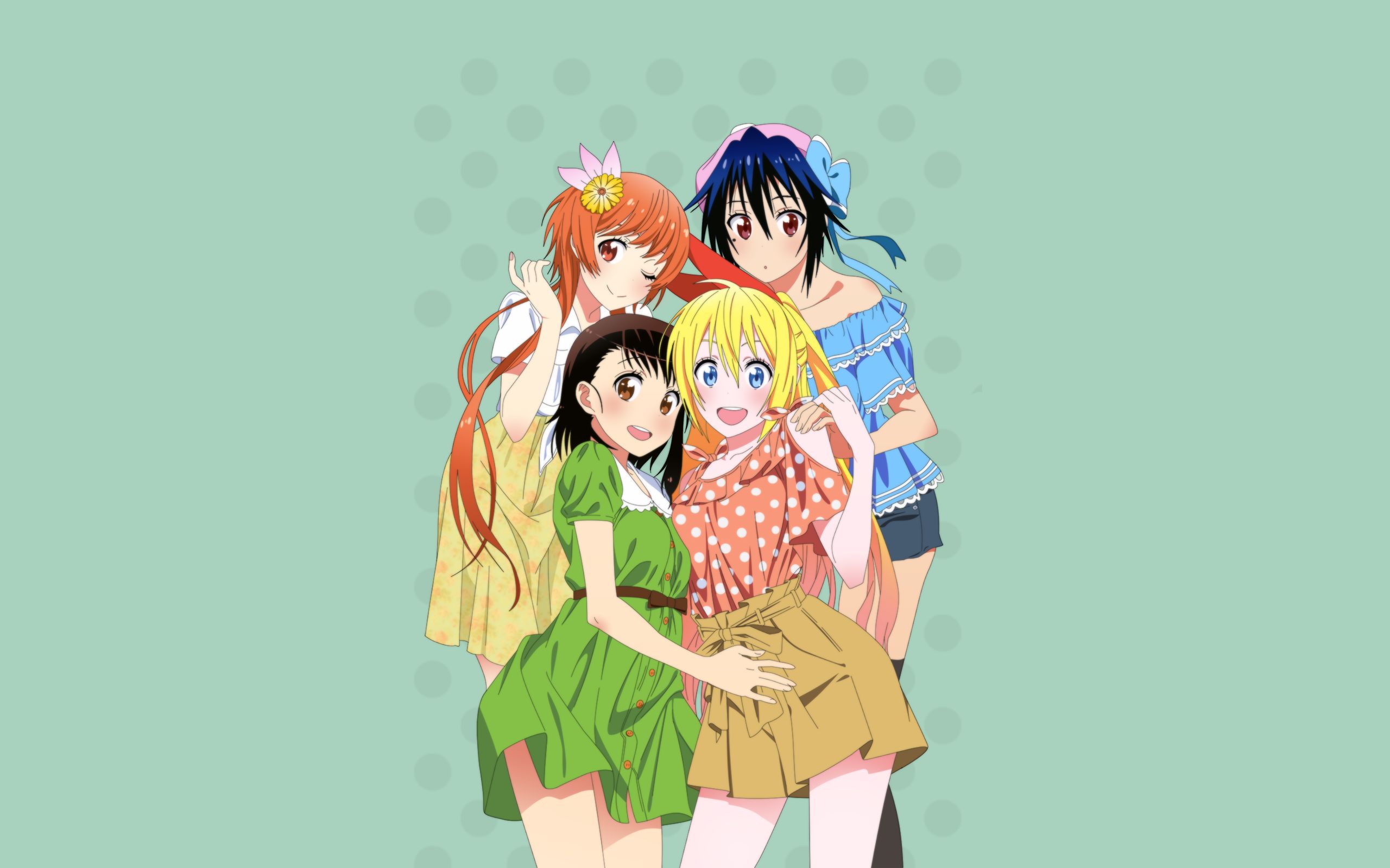 Handy-Wallpaper Animes, Chitoge Kirisaki, Kosaki Onodera, Marika Tachibana, Seishirou Tsugumi, Nisekoi kostenlos herunterladen.