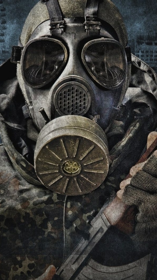 Download mobile wallpaper Dark, Gas Mask for free.