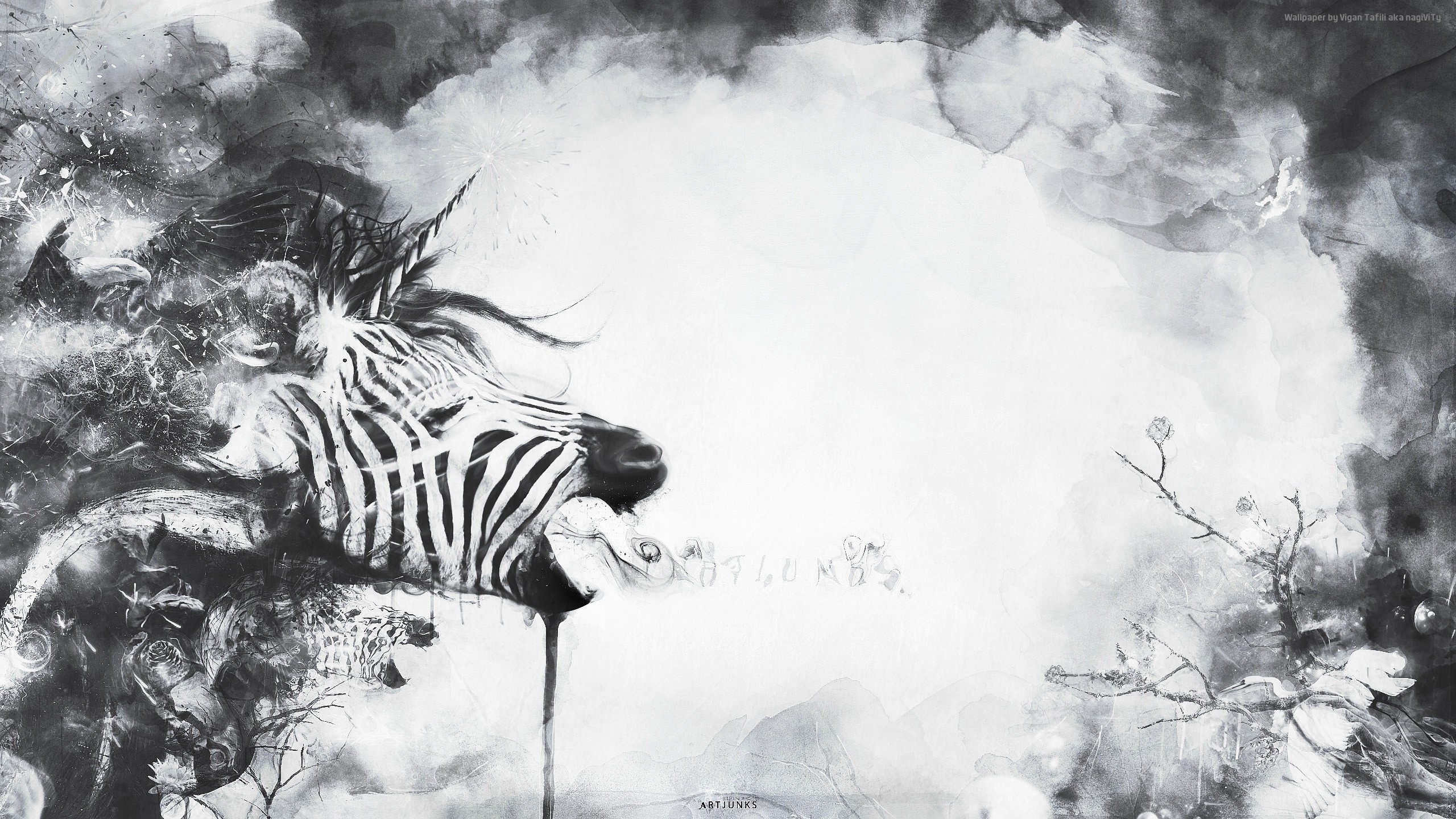 Download mobile wallpaper Zebra, Artistic, Artwork for free.