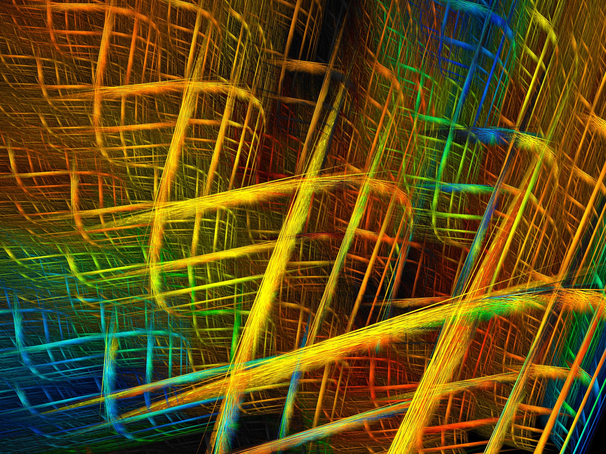 Download mobile wallpaper Abstract, Lines, Fractal, Colorful, Apophysis (Software) for free.