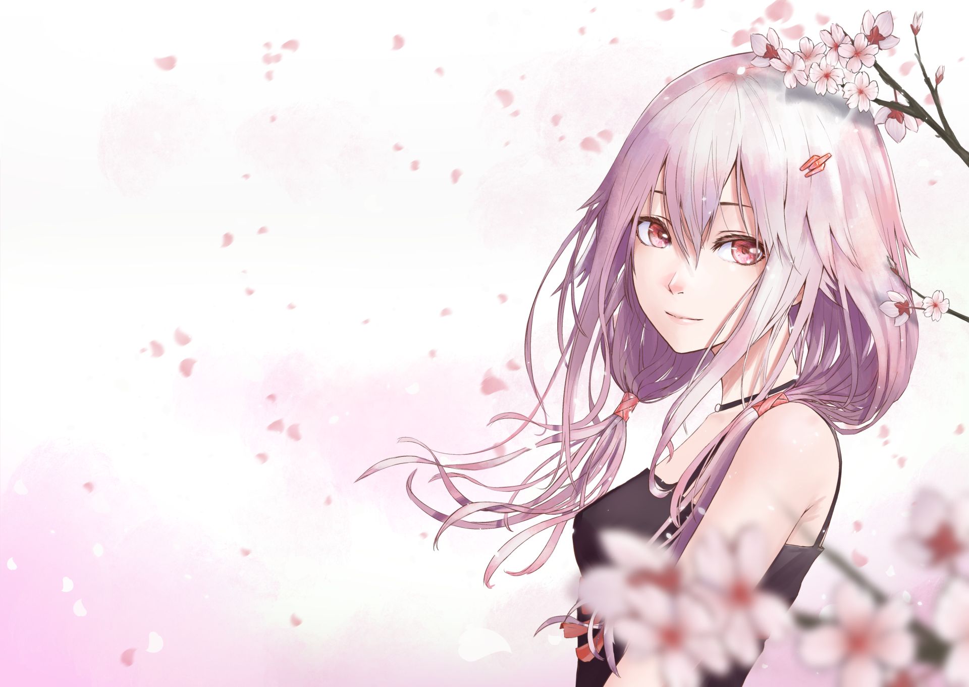 anime, guilty crown, blossom, inori yuzuriha, pink eyes, pink hair for android