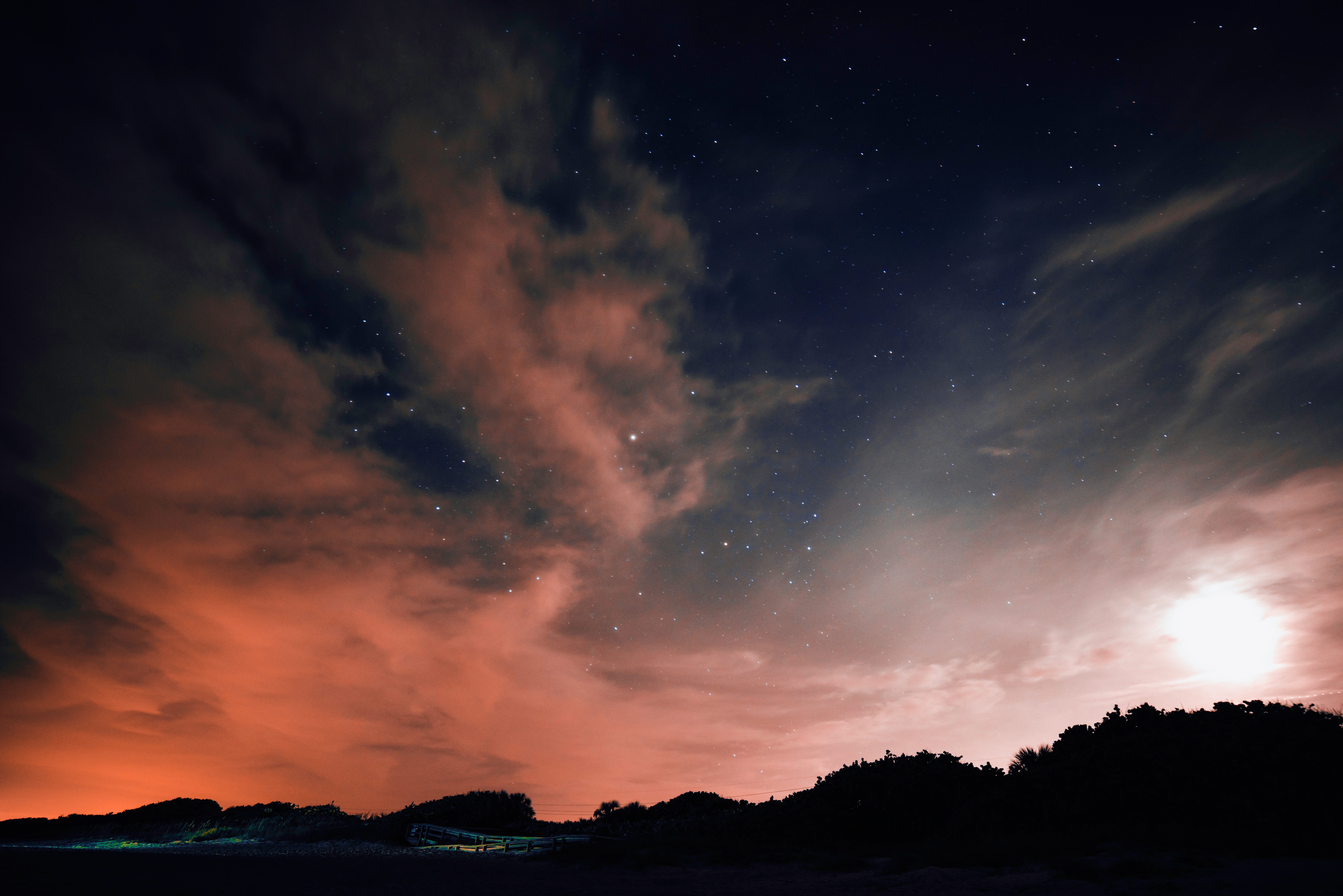 Free download wallpaper Nature, Sky, Stars, Clouds, Night on your PC desktop