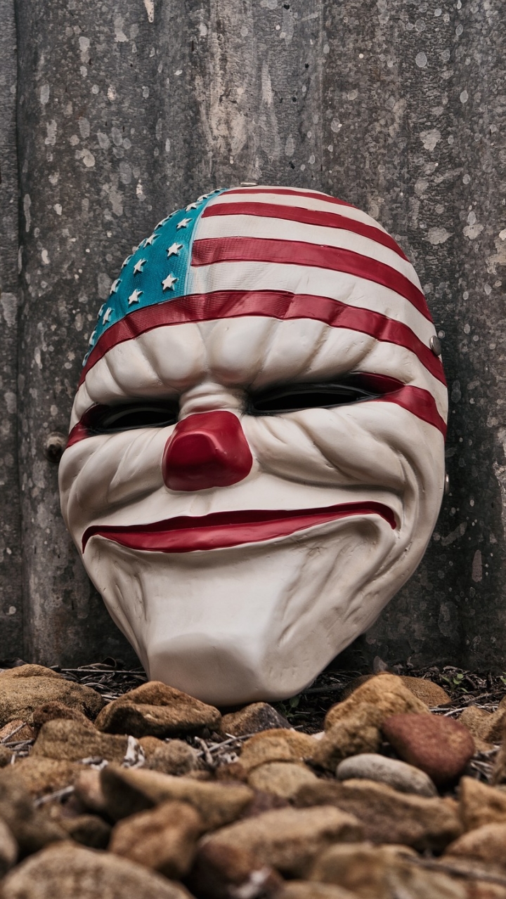 Download mobile wallpaper Mask, Clown, Video Game, Payday, Payday 2 for free.