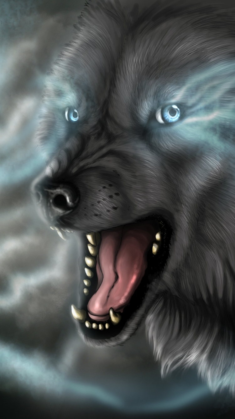 Download mobile wallpaper Dark, Wolf, Animal for free.